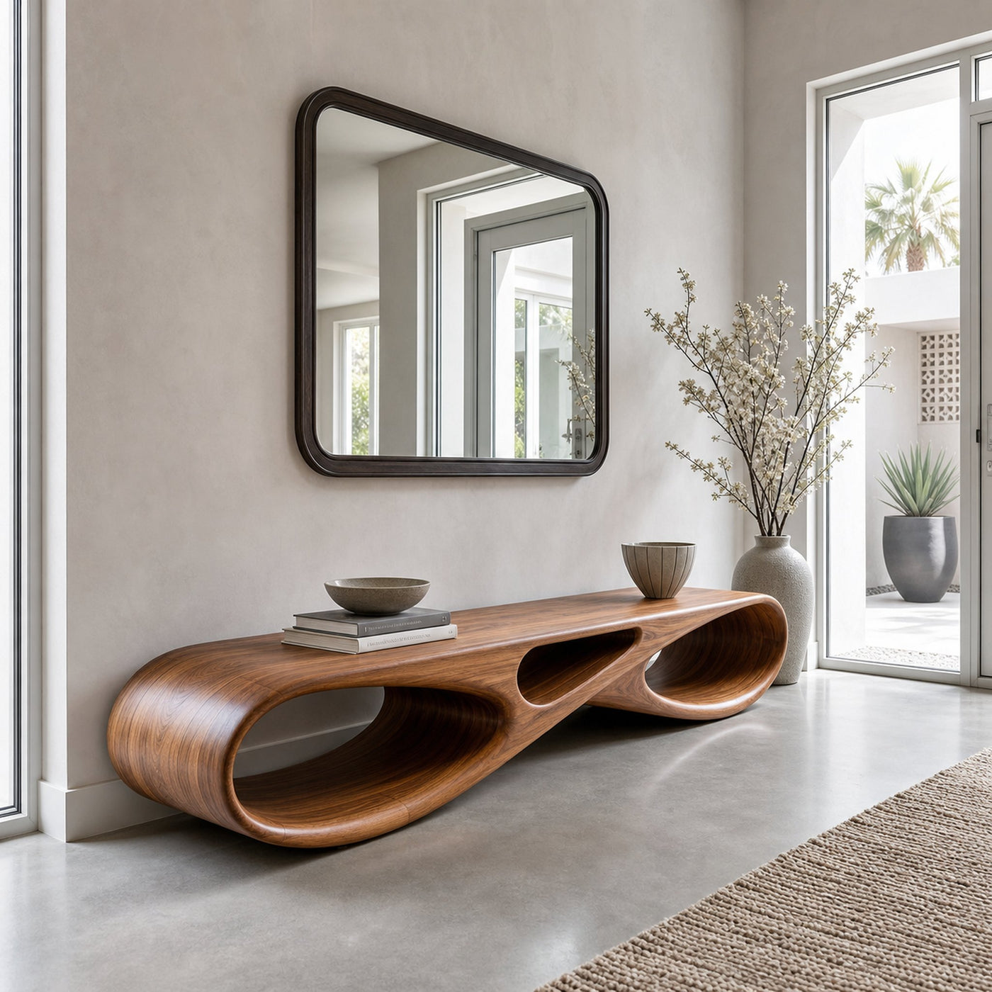 Modern Natural Wood Bench For Stylish Entryway Decor