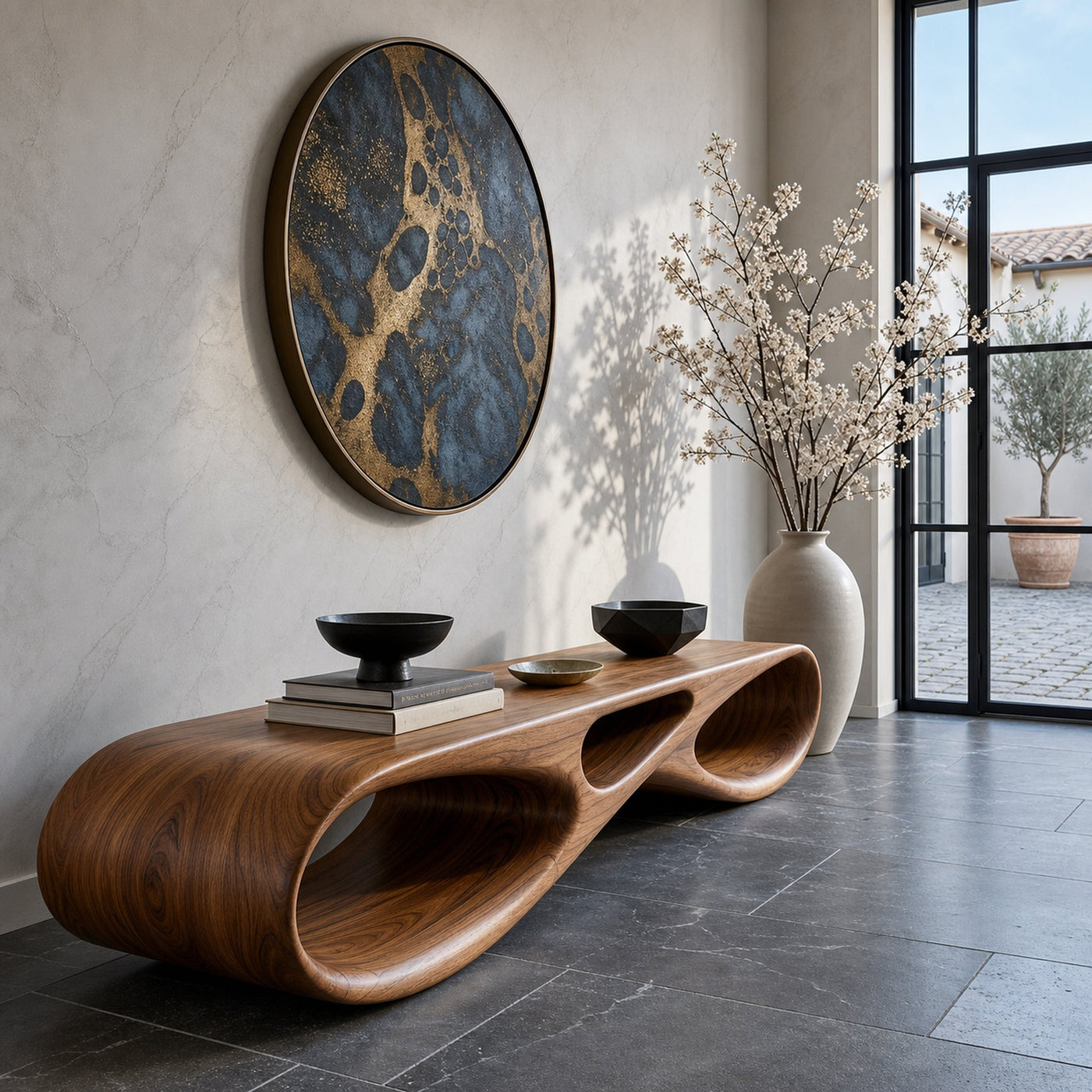 Modern Natural Wood Bench For Stylish Entryway Decor - product view 6