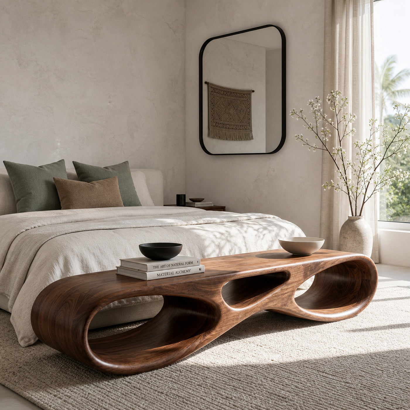Modern Natural Wood Bench For Stylish Entryway Decor - product view 7