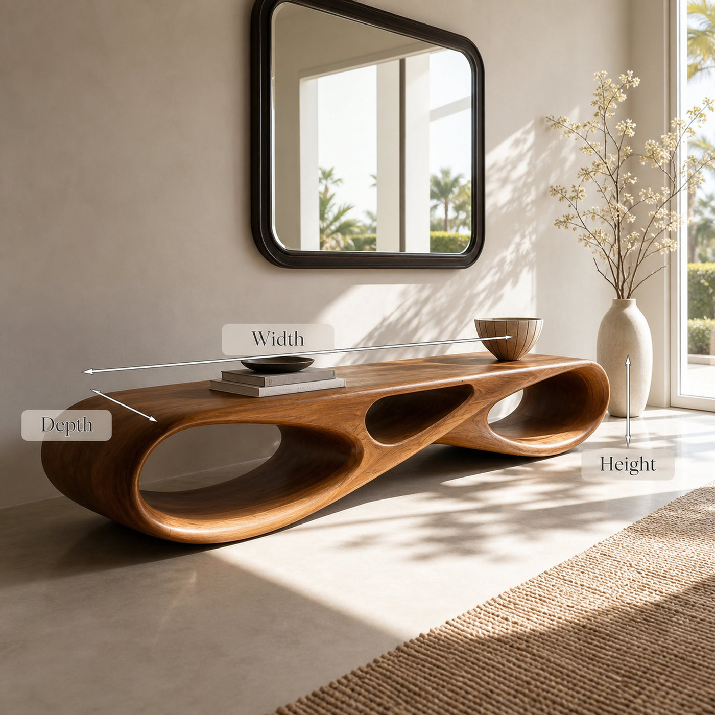 Modern Natural Wood Bench For Stylish Entryway Decor - product view 8