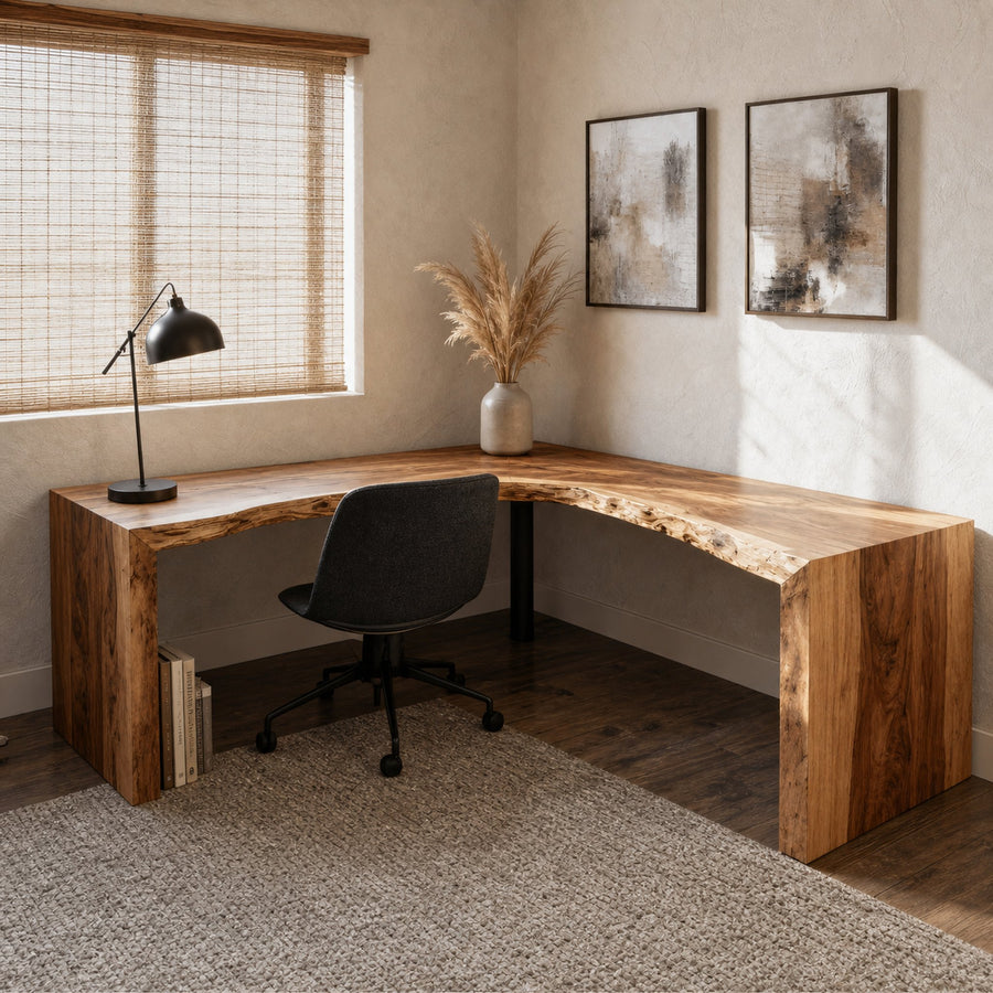 Modern Organic Corner Desk L Shaped For Home Office