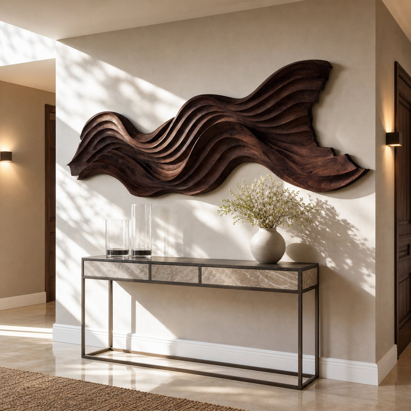 Modern Organic Flowing Wave Sculpture For Minimalist Home - product view 6