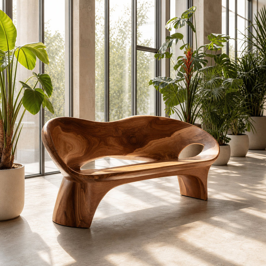 Modern Organic Sculptural Bench Living Room