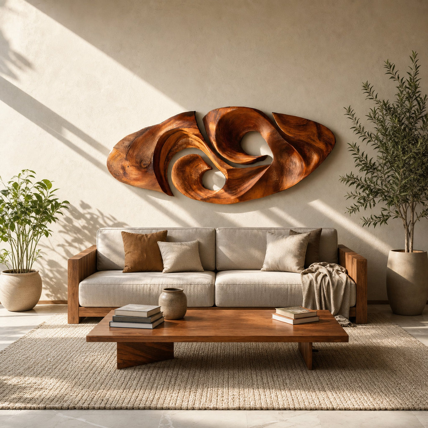 Modern Organic Sculptural Wall Art For Living Room