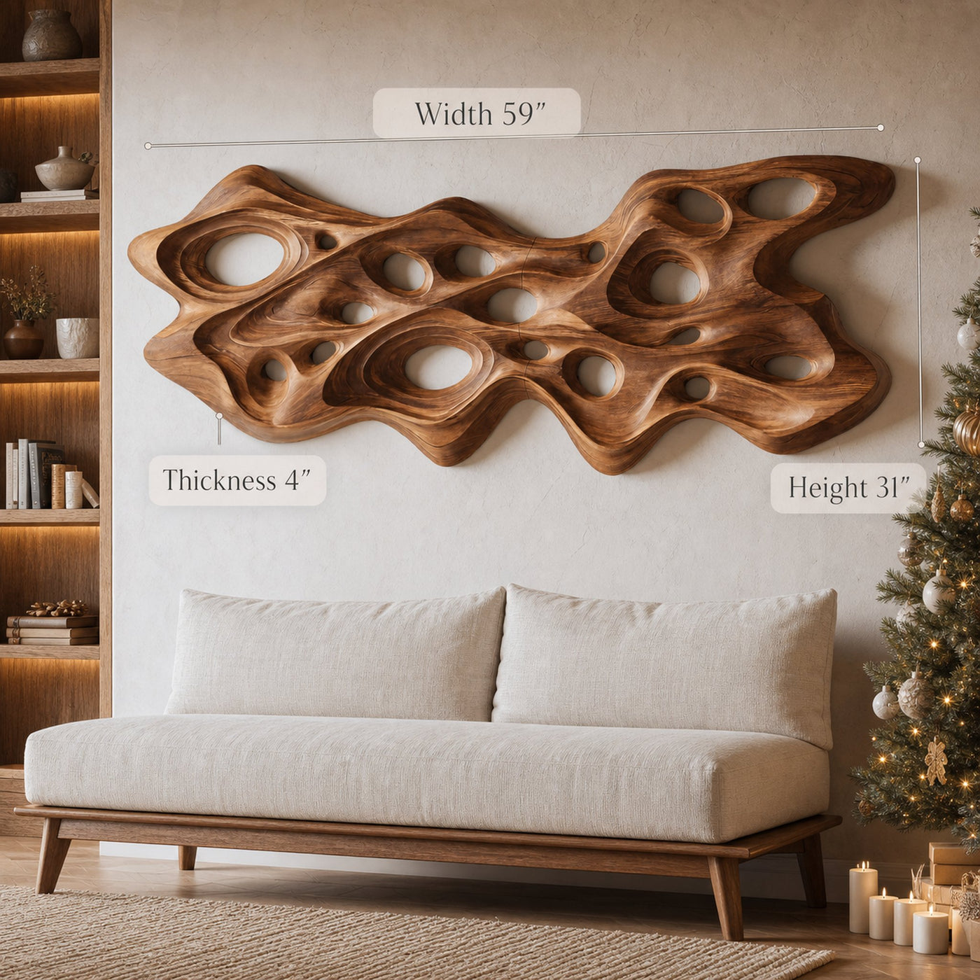 Modern Organic Sculptural Wall Art Panel For Holiday Decoration - product view 6
