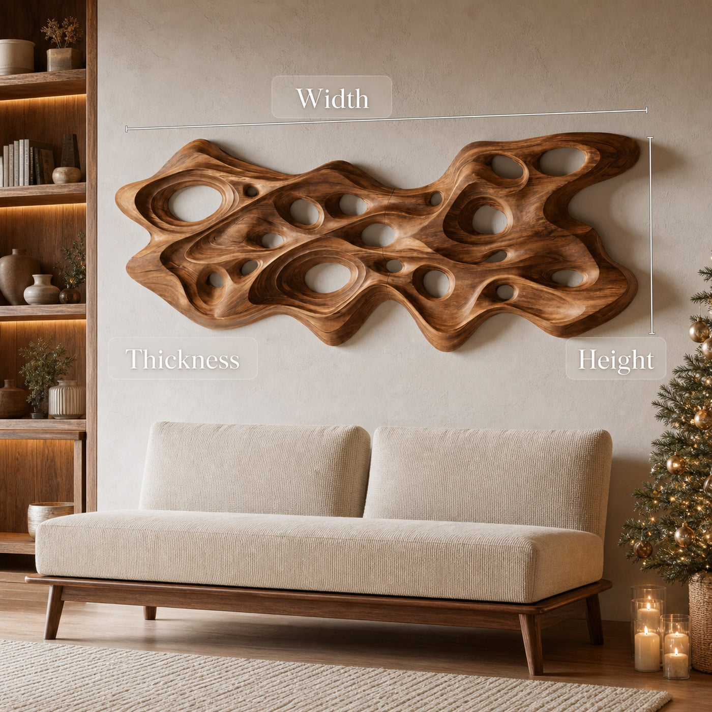 Modern Organic Sculptural Wall Art Panel For Holiday Decoration - product view 7