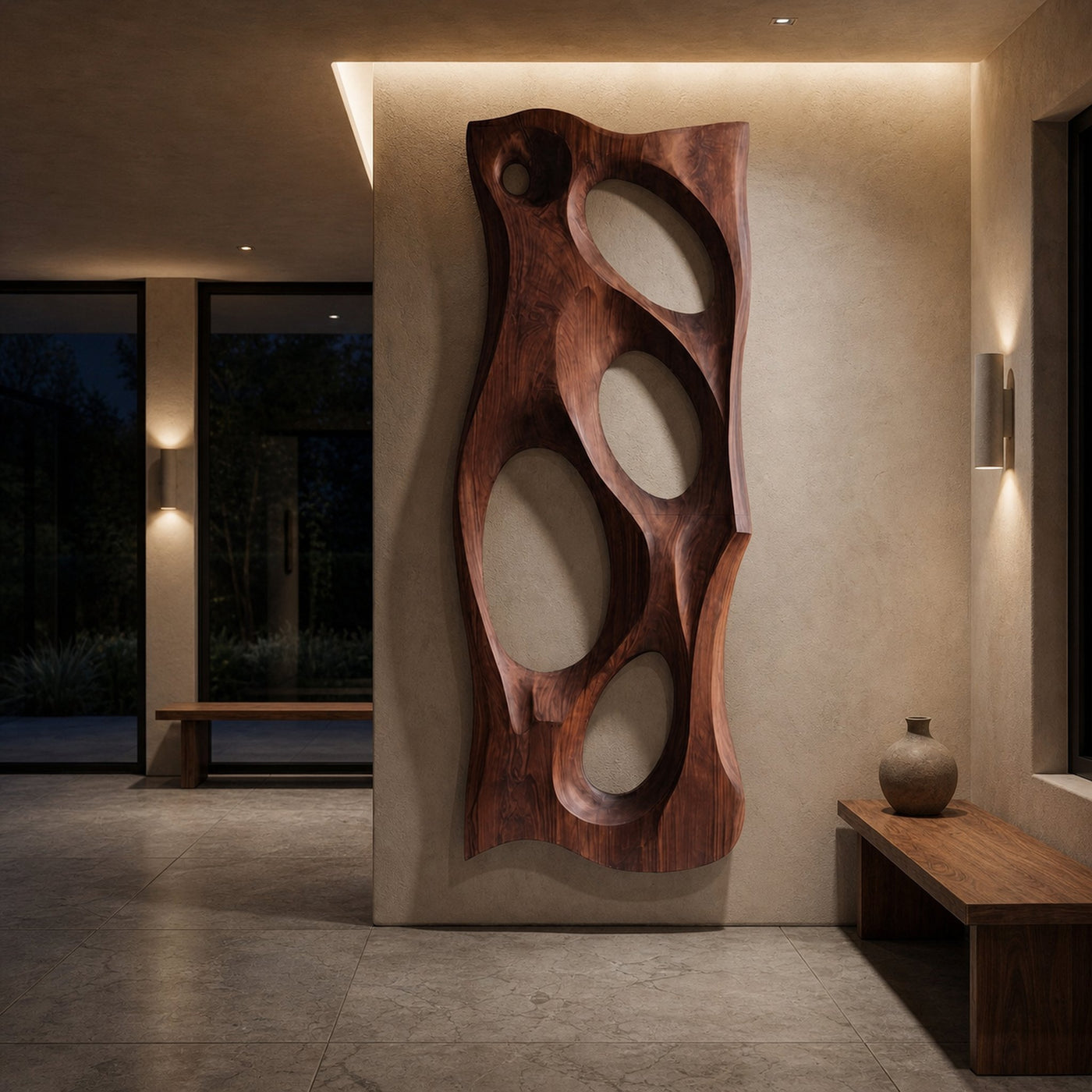 Modern Organic Sculpture Wood Wall Art For Living Room - product view 7