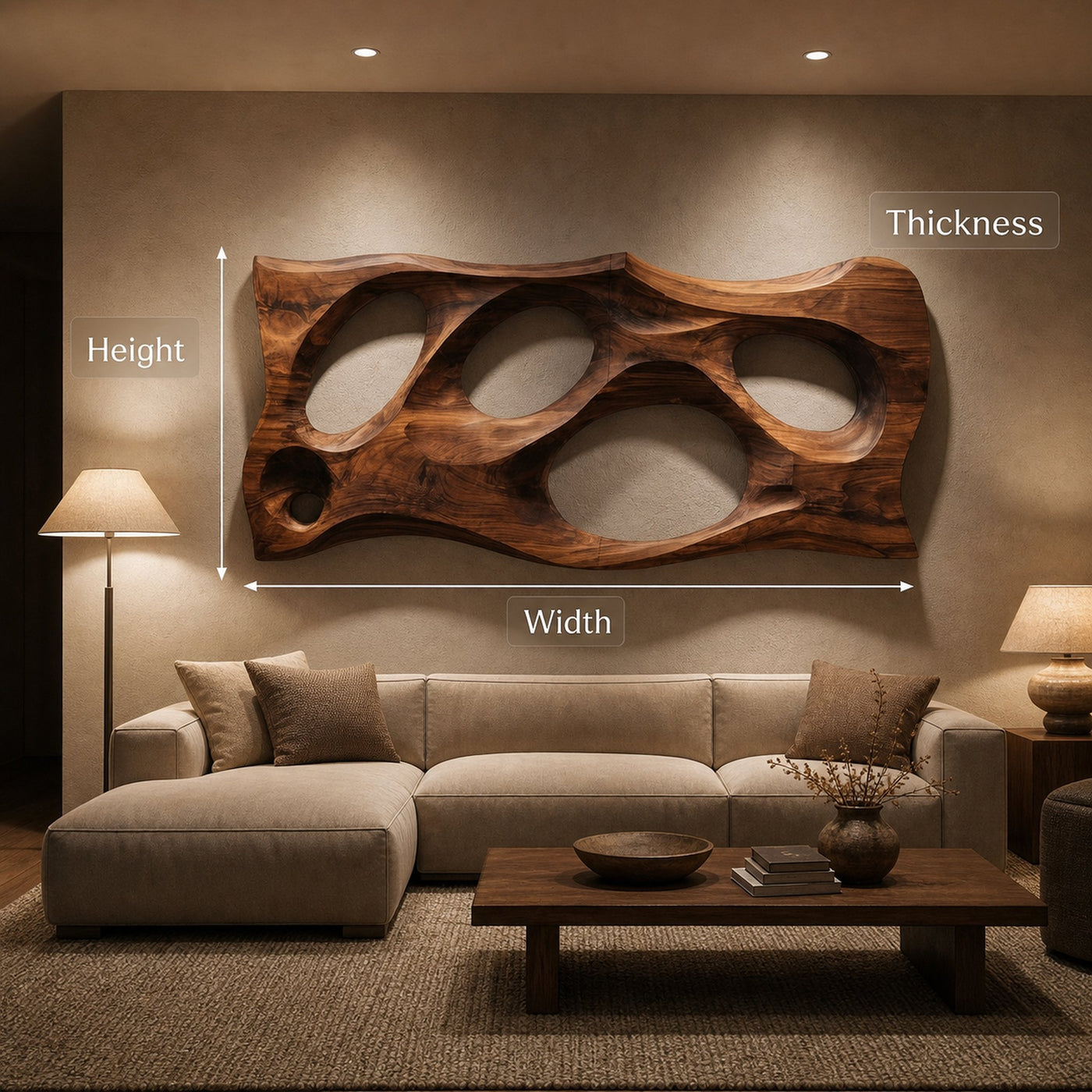 Modern Organic Sculpture Wood Wall Art For Living Room - product view 8