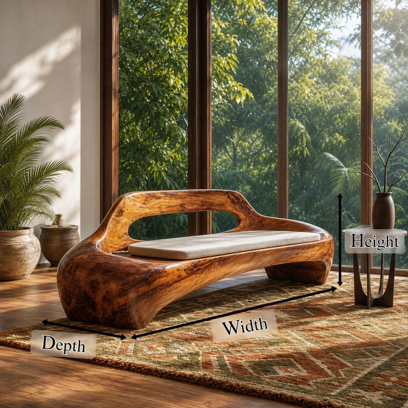 Modern Organic Sofa Frame With Low Profile Solid Wood Design For Living Room - product view 8