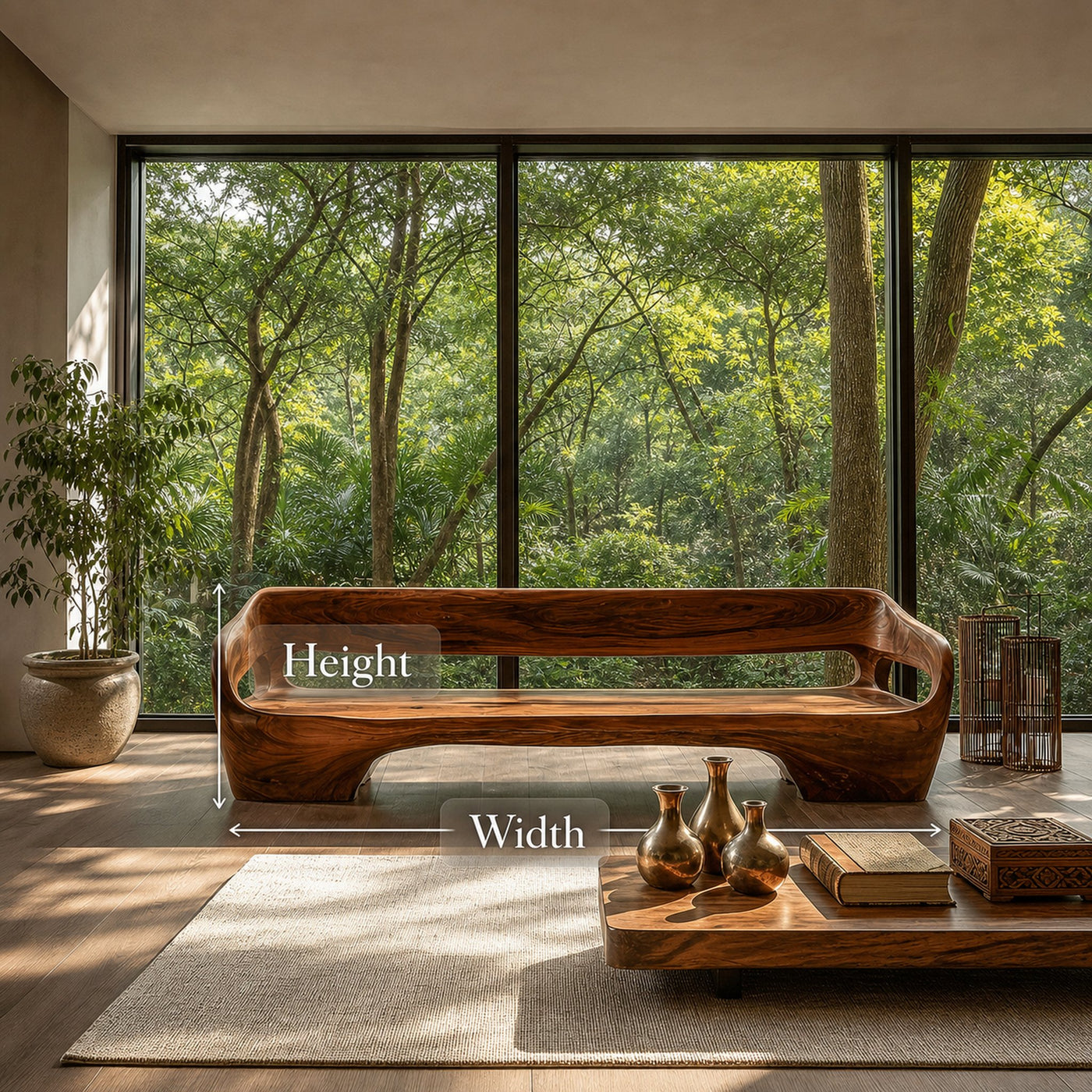 Modern Organic Sofa Frame With Sculptural Solid Wood Design For Living Room - product view 8
