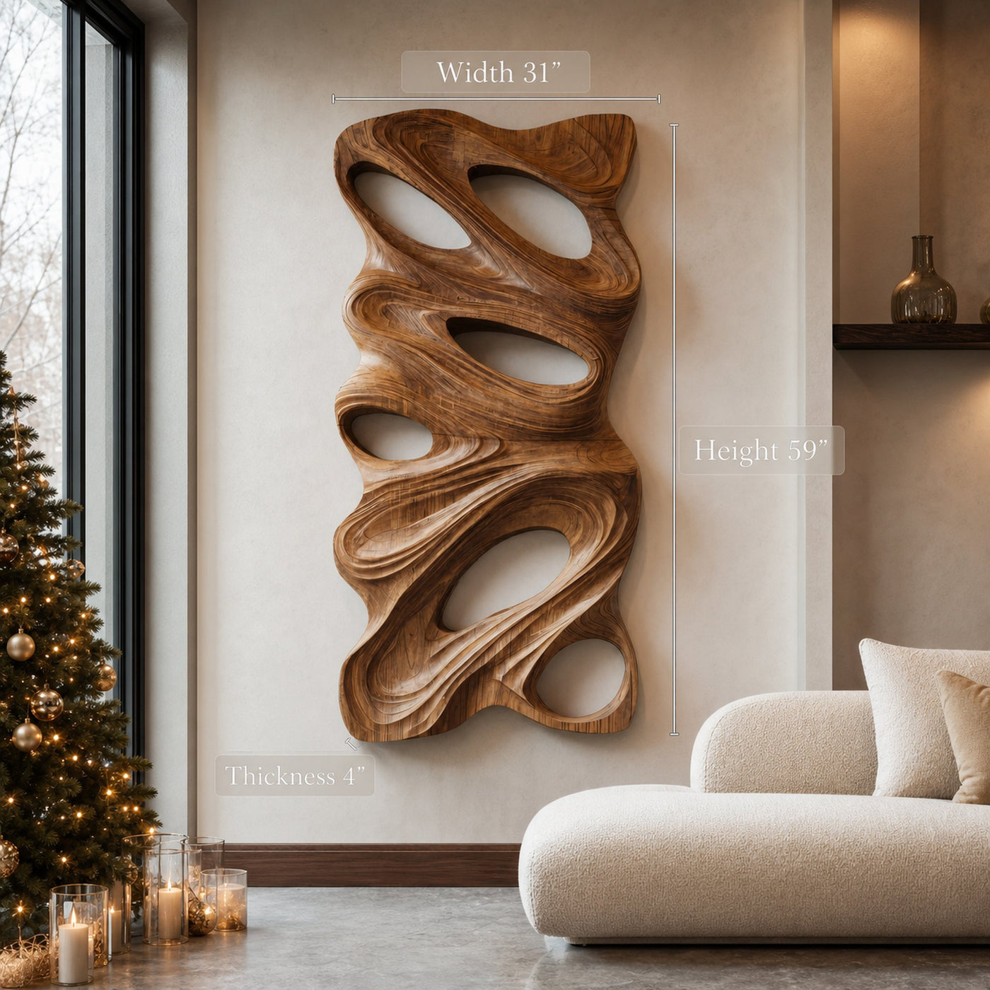 Modern Organic Wall Art Panel For Holiday - product view 6