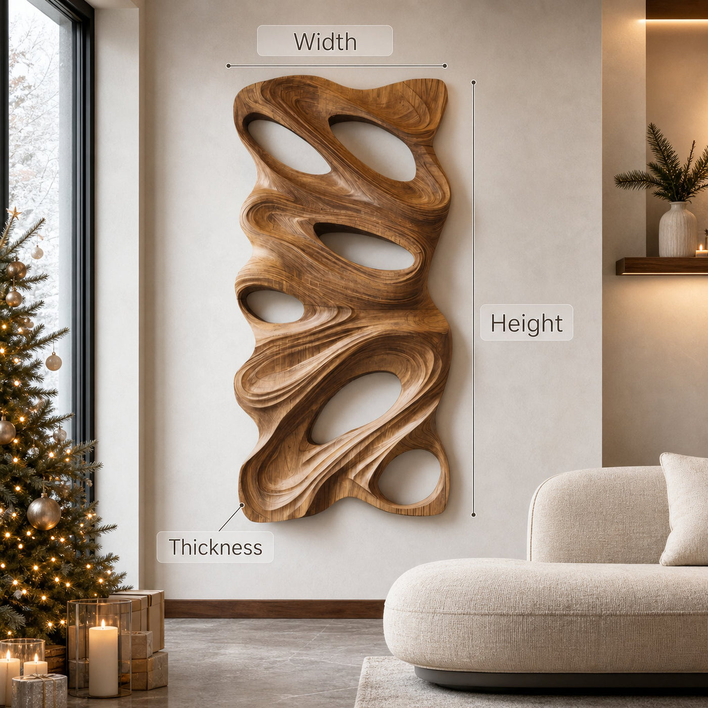 Modern Organic Wall Art Panel For Holiday - product view 7