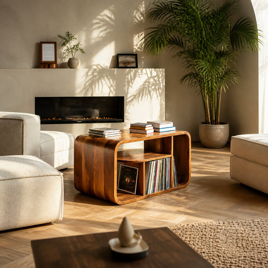 Modern Organic Wooden Side Table For Home Furniture