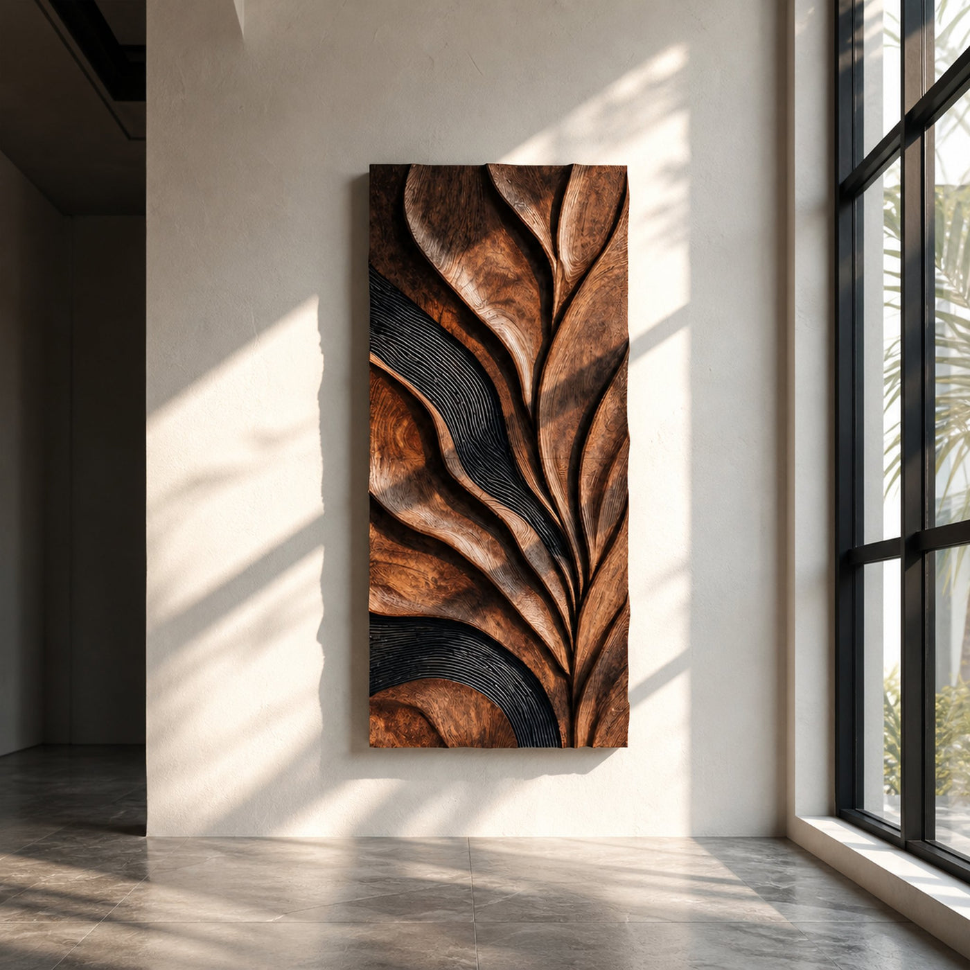 Modern Sculpted Feather Wall Art For Living Room