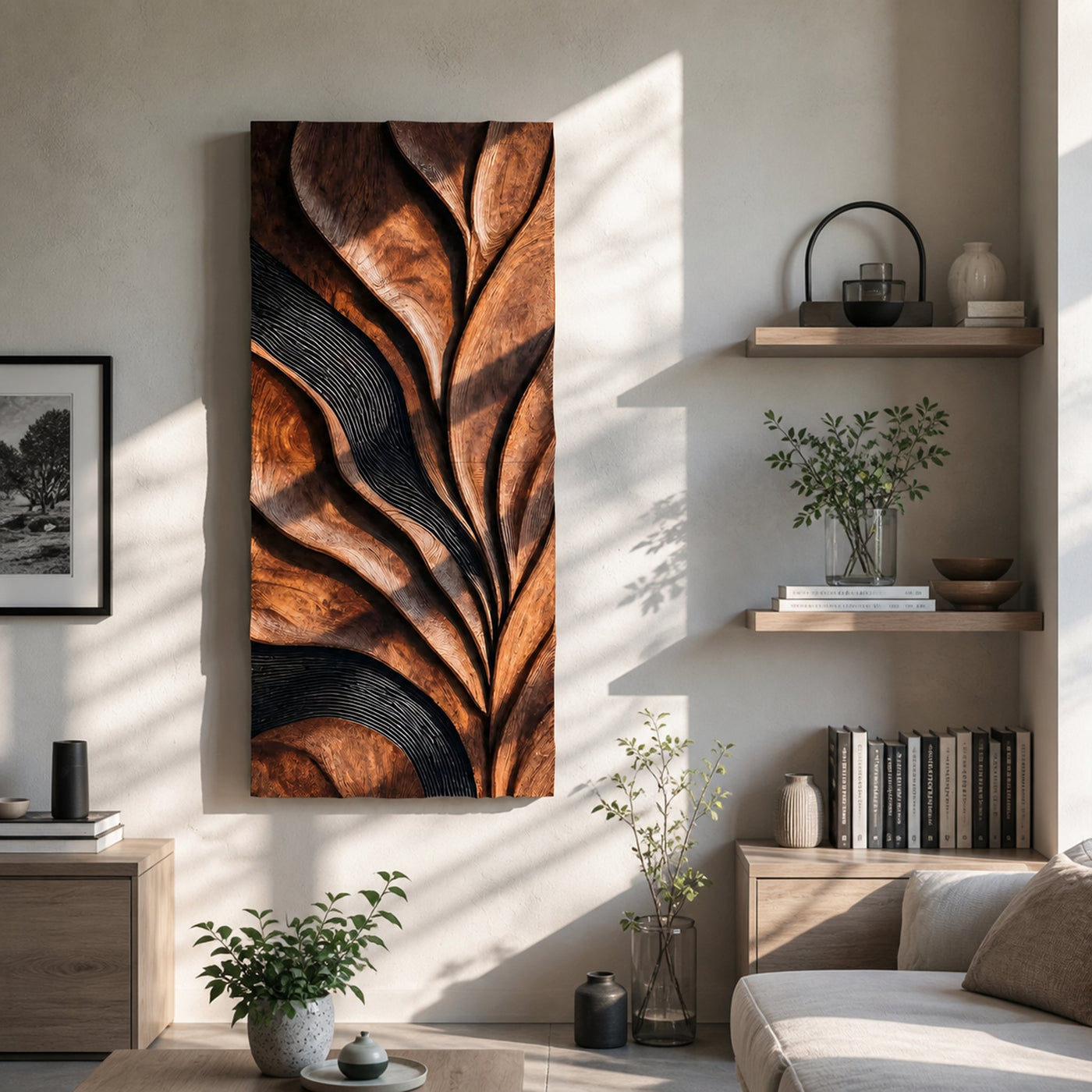 Modern Sculpted Feather Wall Art For Living Room - product view 4