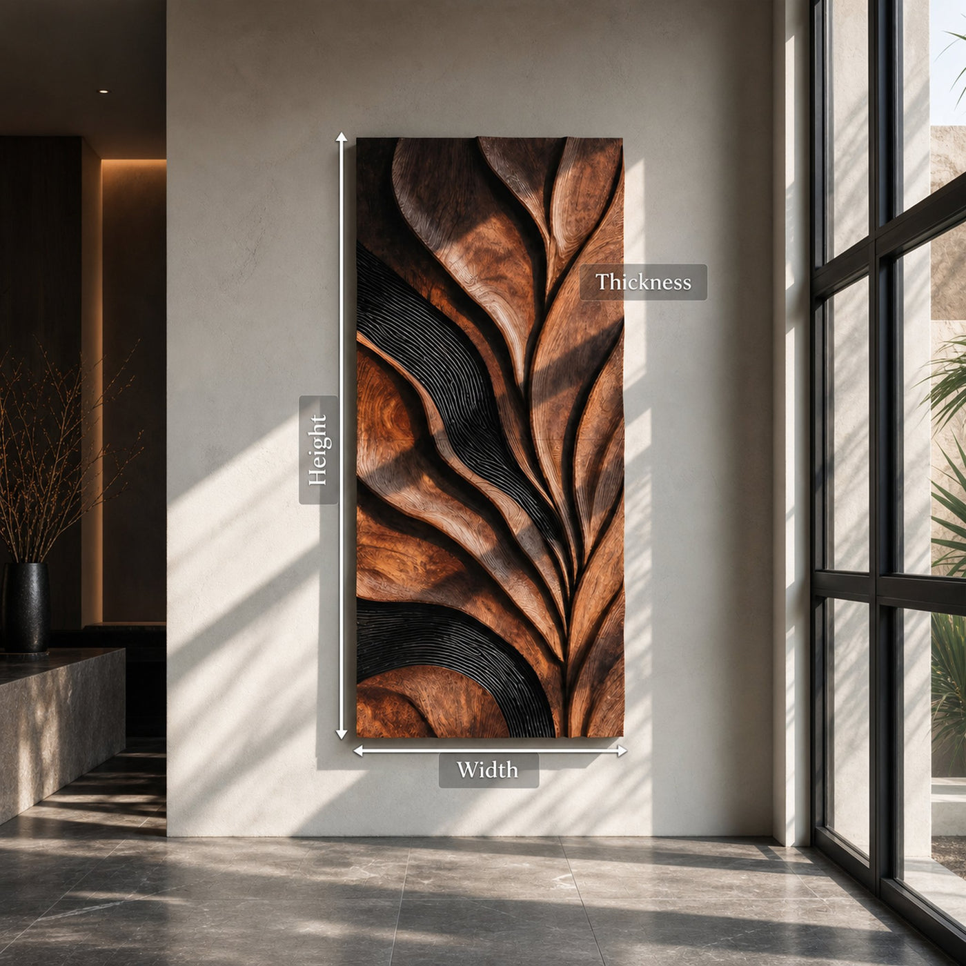 Modern Sculpted Feather Wall Art For Living Room - product view 5