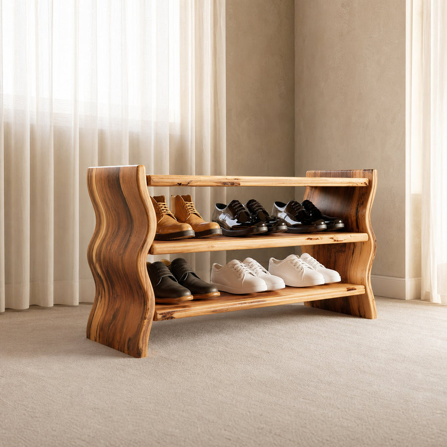 Modern Sculpted Shoe Organizer Living Room And Mudroom