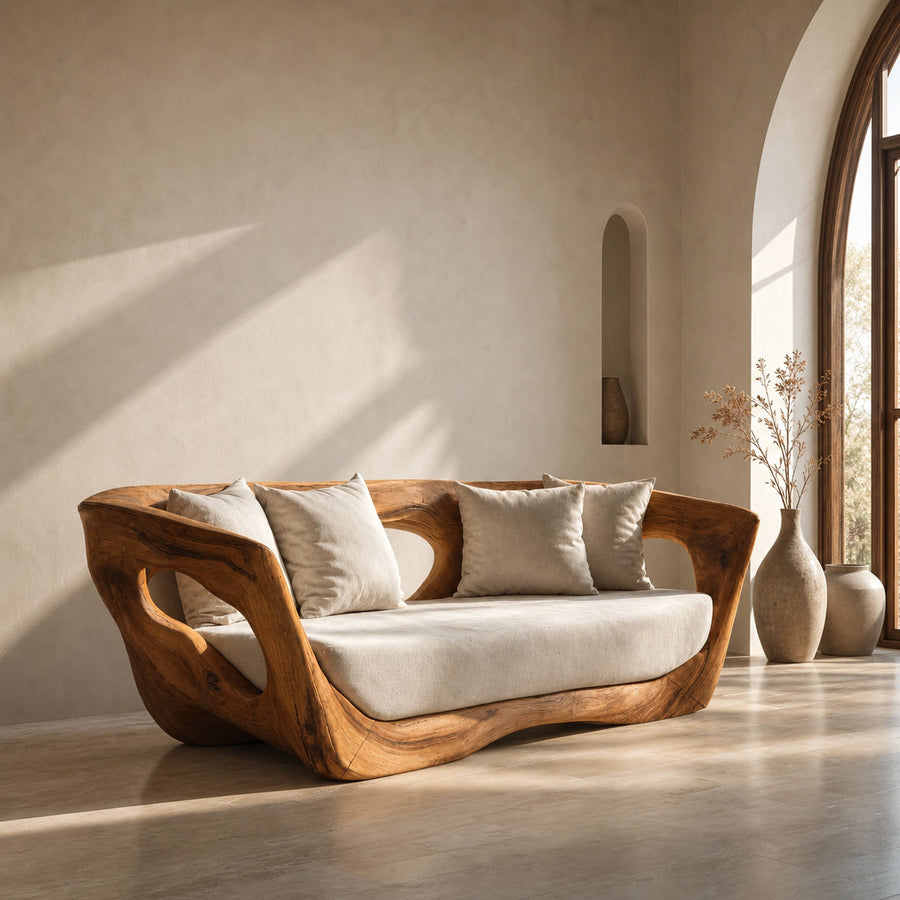 Modern Sculpted Sofa For Living Room Decor