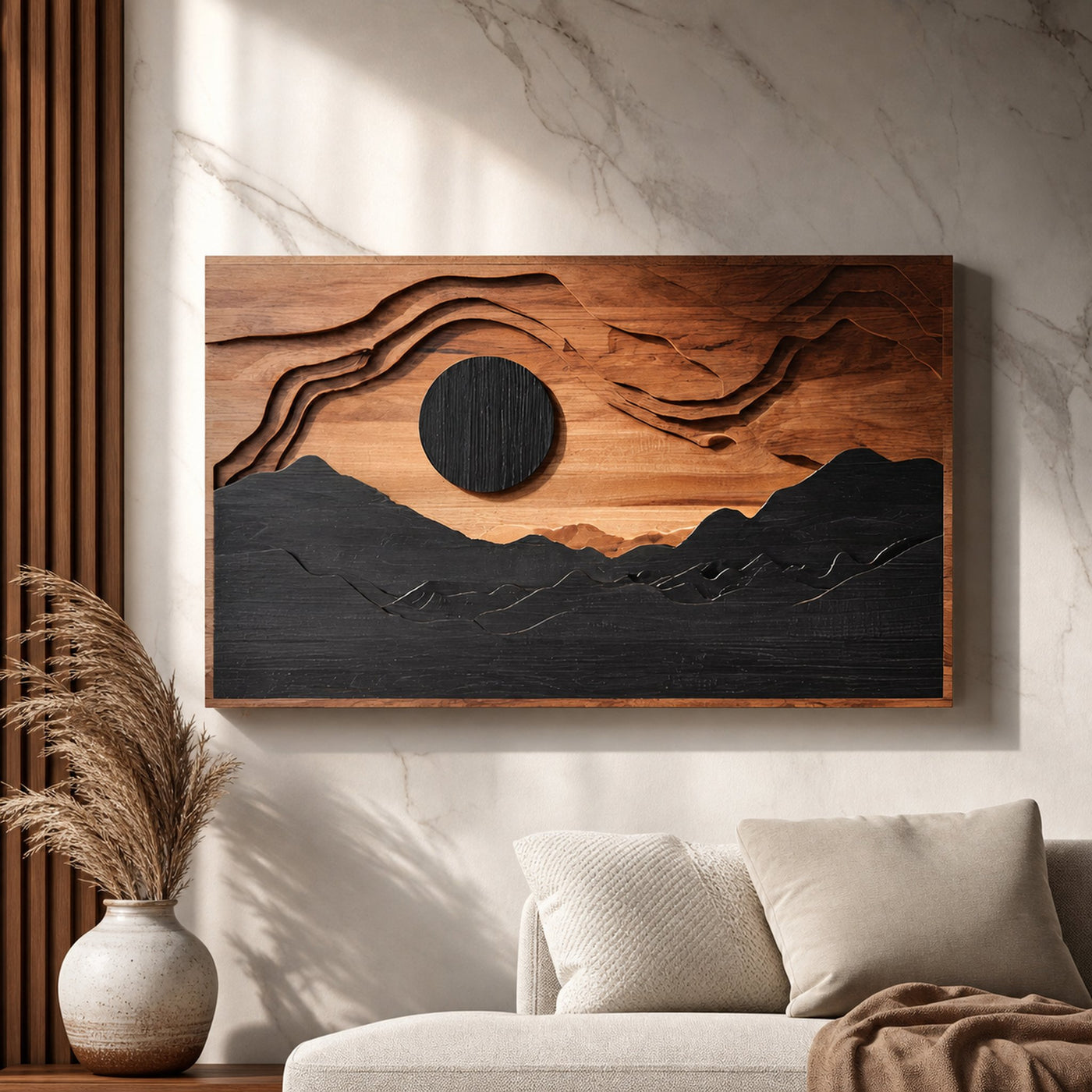 Modern Sculptural 3D Wall Art For Living Room Accent