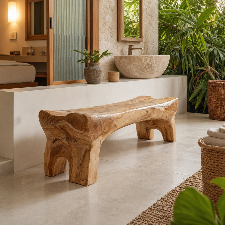 Modern Sculptural Bathroom Bench For Bathroom And Spa Interior