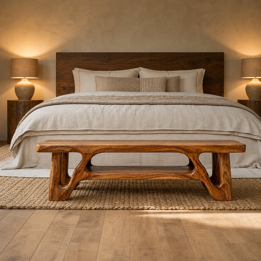 Modern Sculptural Bedroom Bench For Bedroom And Interior Decor