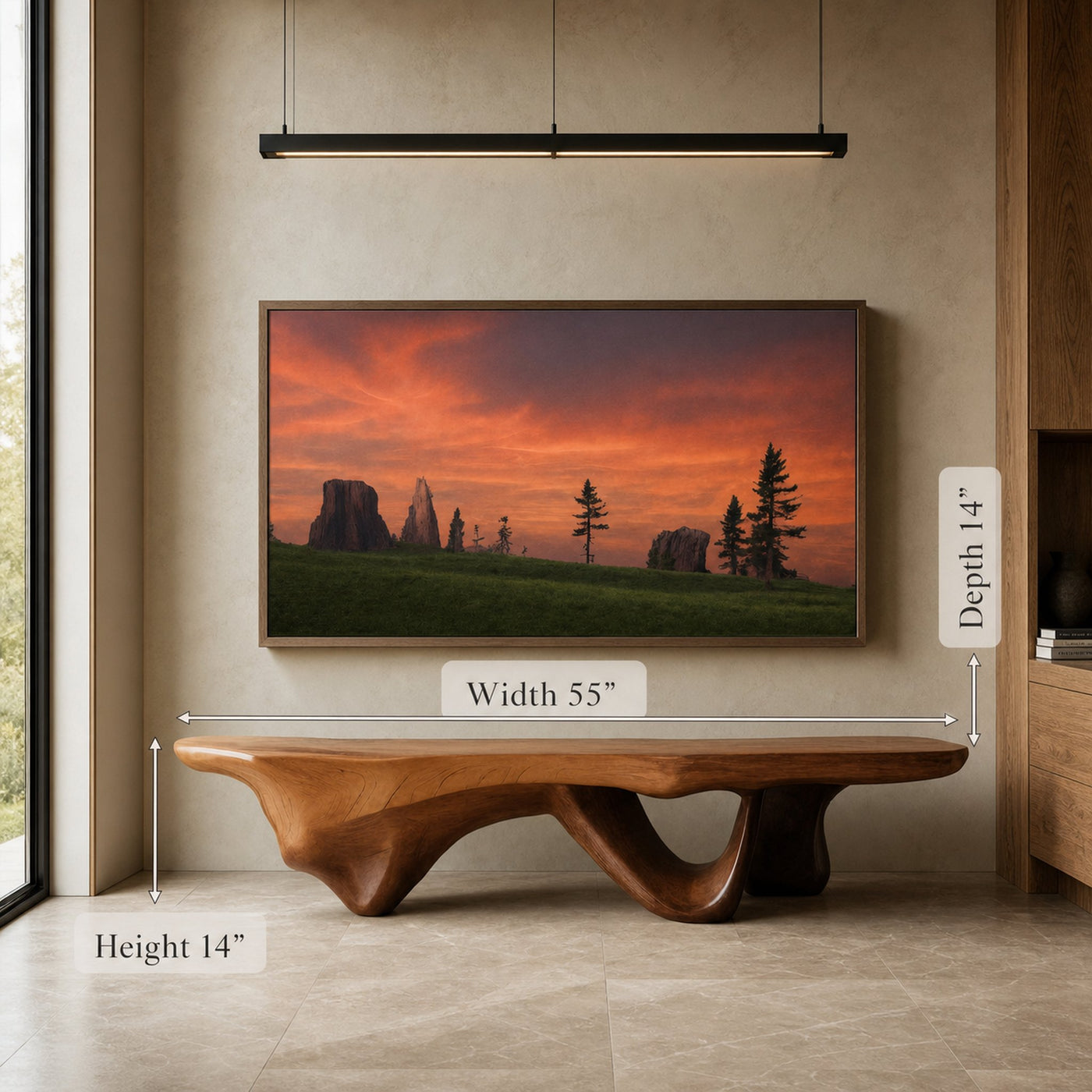 Modern Sculptural Bench With Flowing Design For Living Room - product view 6