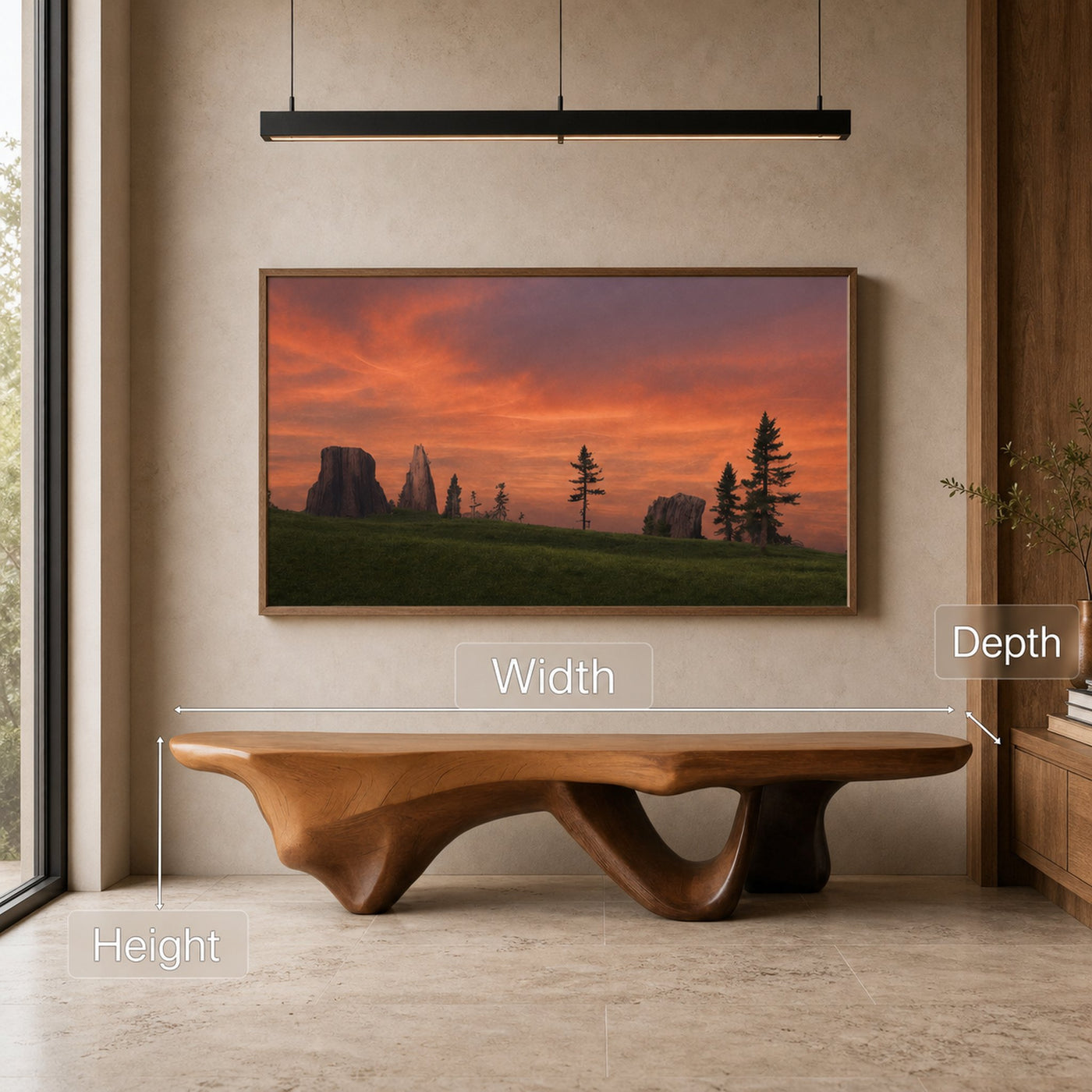 Modern Sculptural Bench With Flowing Design For Living Room - product view 7