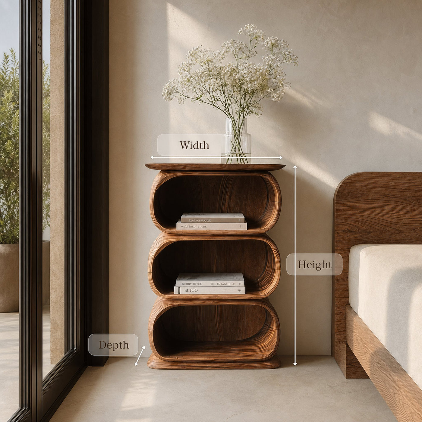 Modern Sculptural Nightstand For Bedroom Or Living Room - product view 6