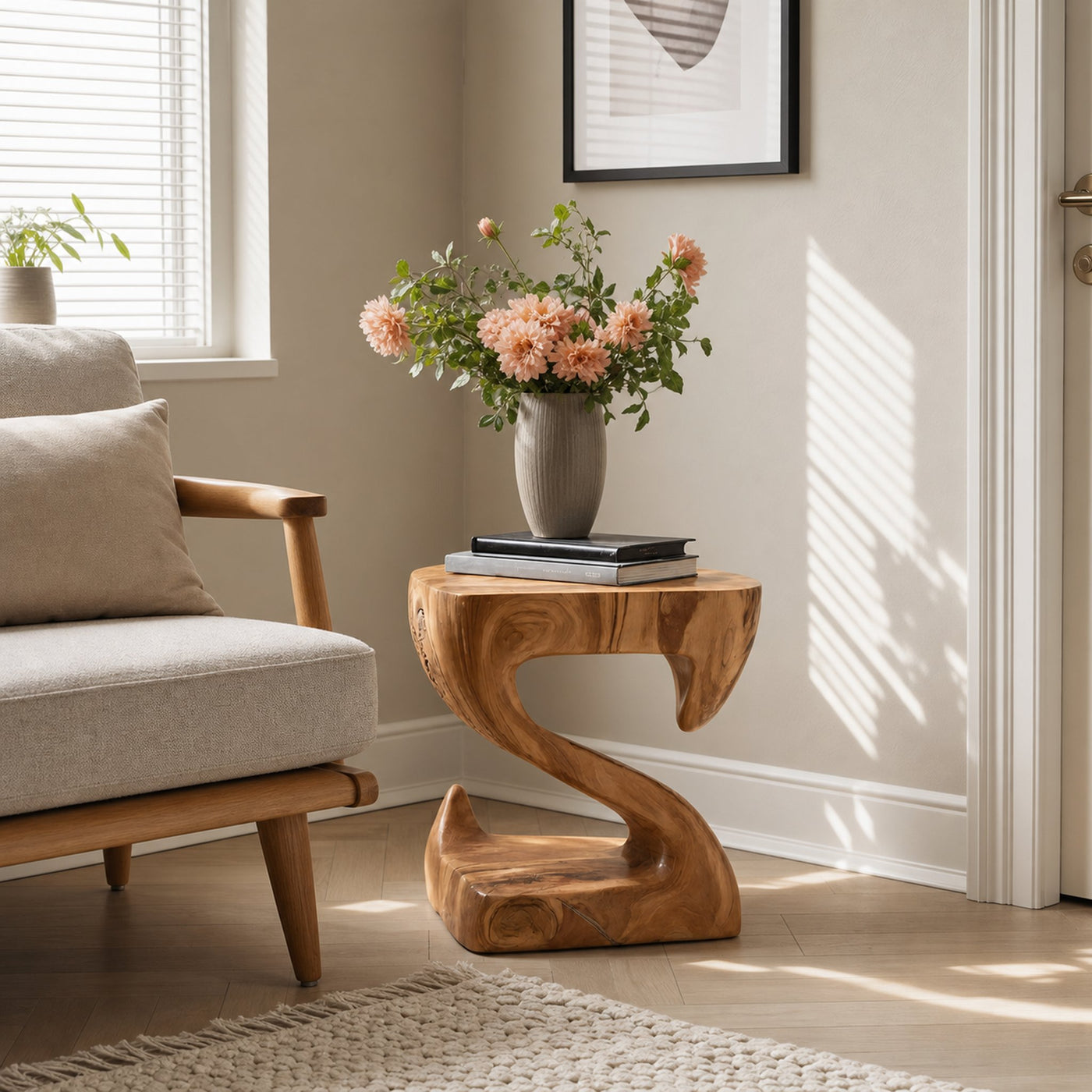 Modern Sculptural S Shaped Side Table For Living Room - product view 6