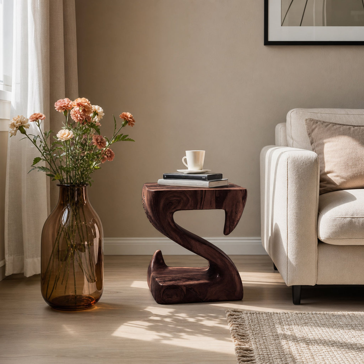 Modern Sculptural S Shaped Side Table For Living Room - product view 7
