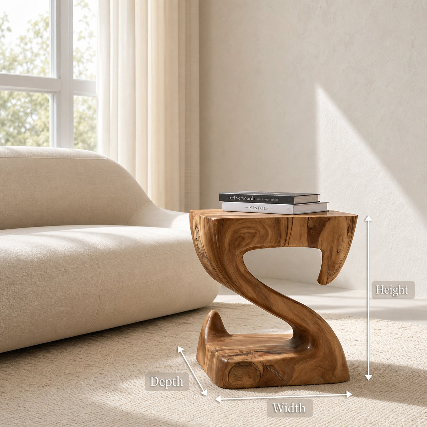Modern Sculptural S Shaped Side Table For Living Room - product view 8