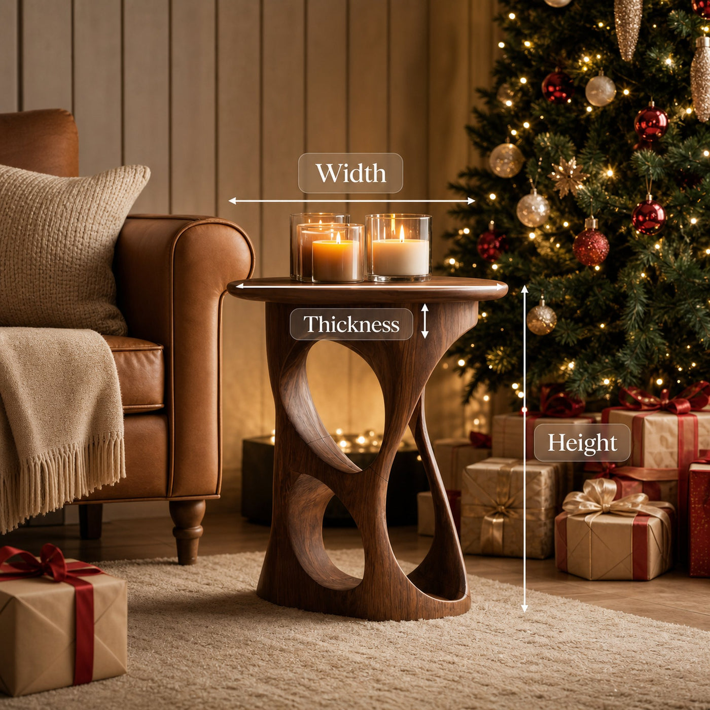 Modern Sculptural Side Table For Holiday Decoration - product view 8