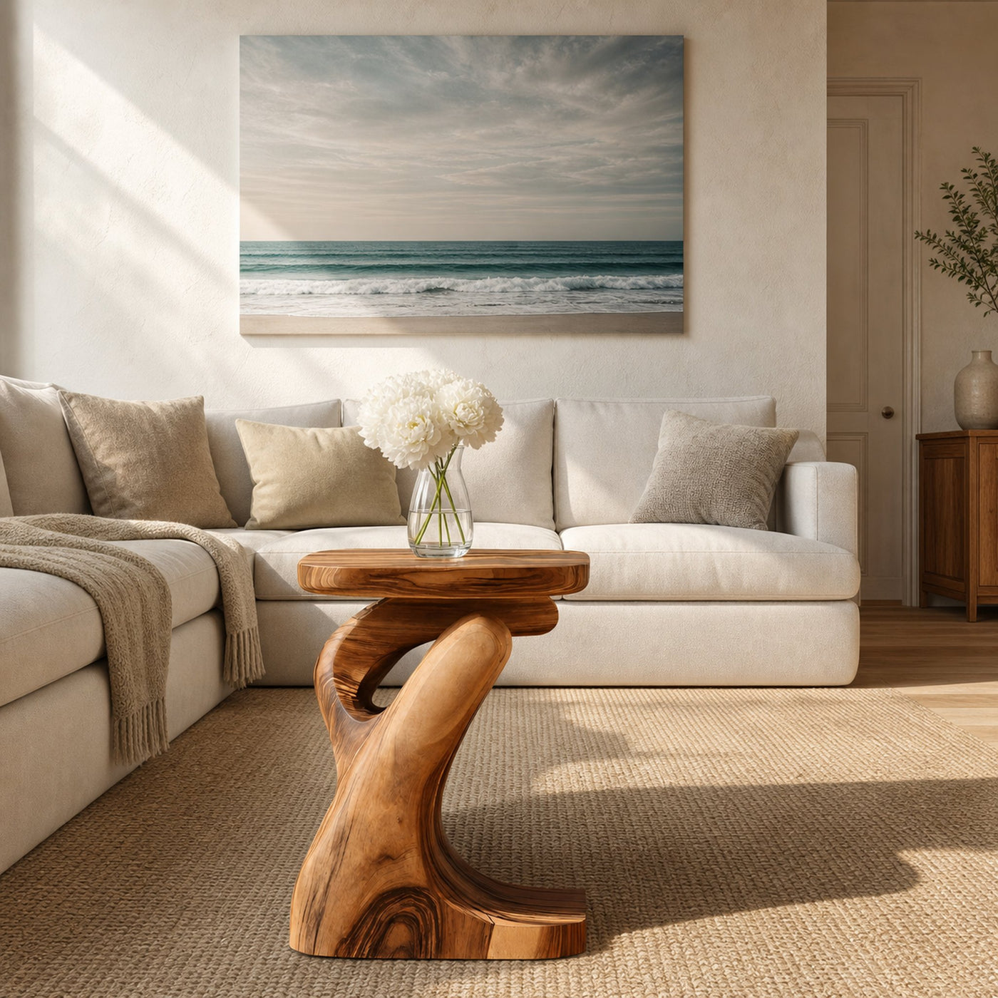Modern Sculptural Side Table For Living Room Or Bedroom - product view 6