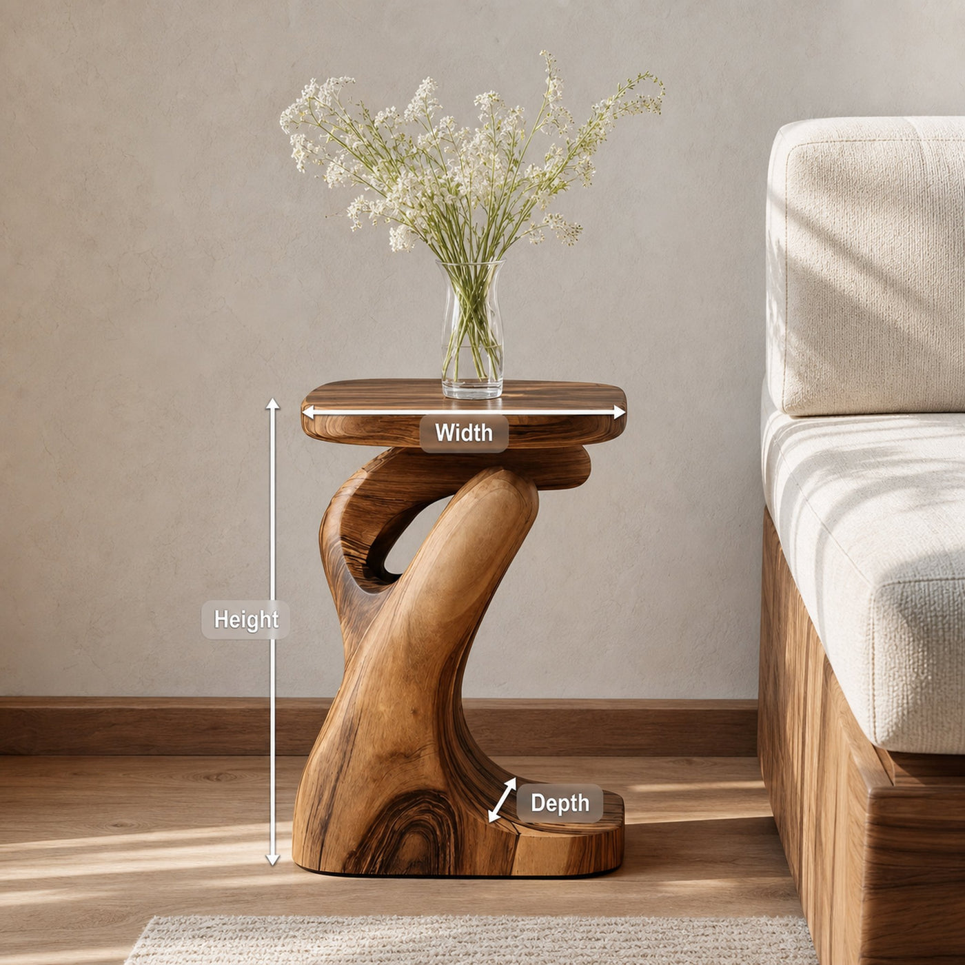 Modern Sculptural Side Table For Living Room Or Bedroom - product view 8