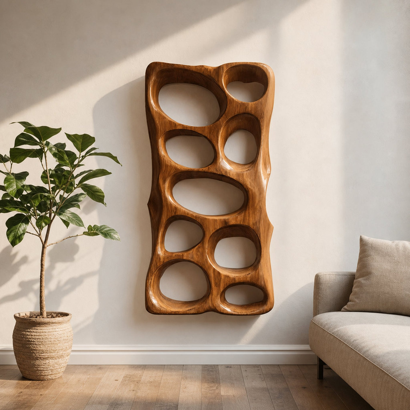 Modern Sculptural Vertical Wall Art For Living Room Decor - product view 6