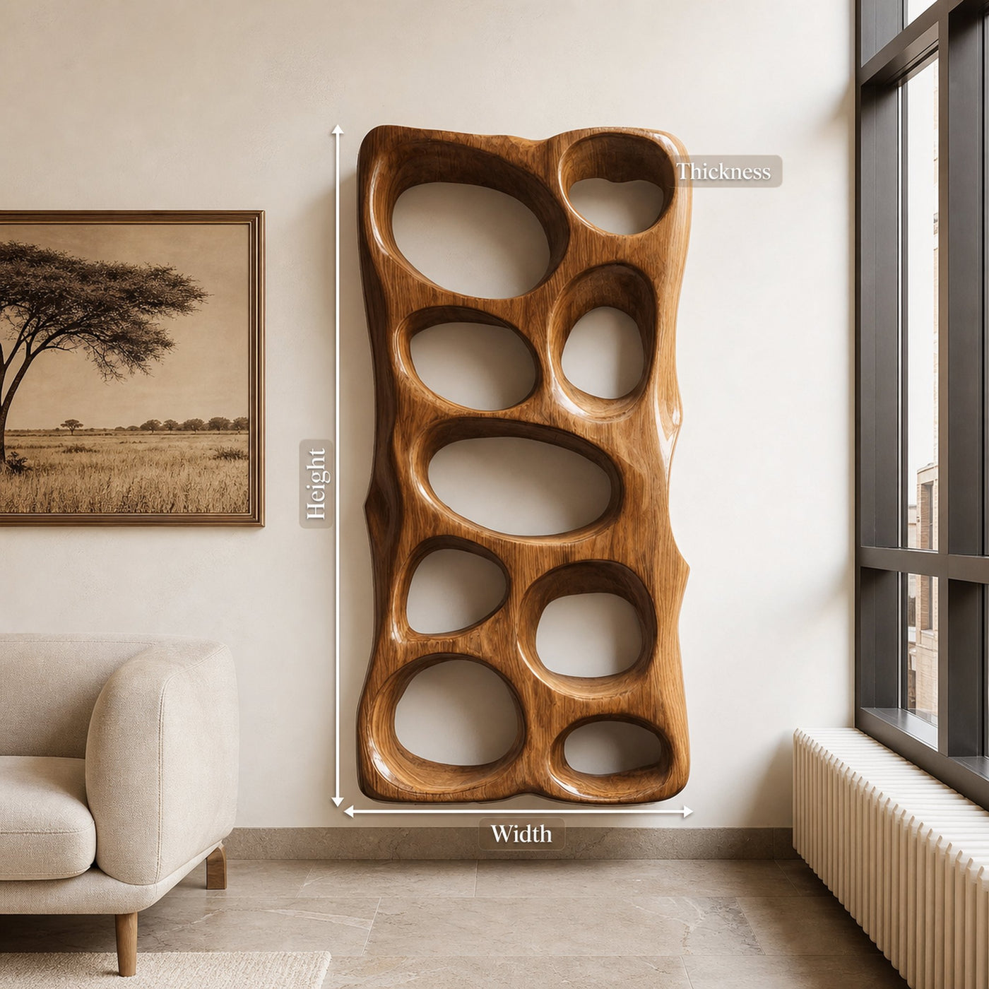 Modern Sculptural Vertical Wall Art For Living Room Decor - product view 8