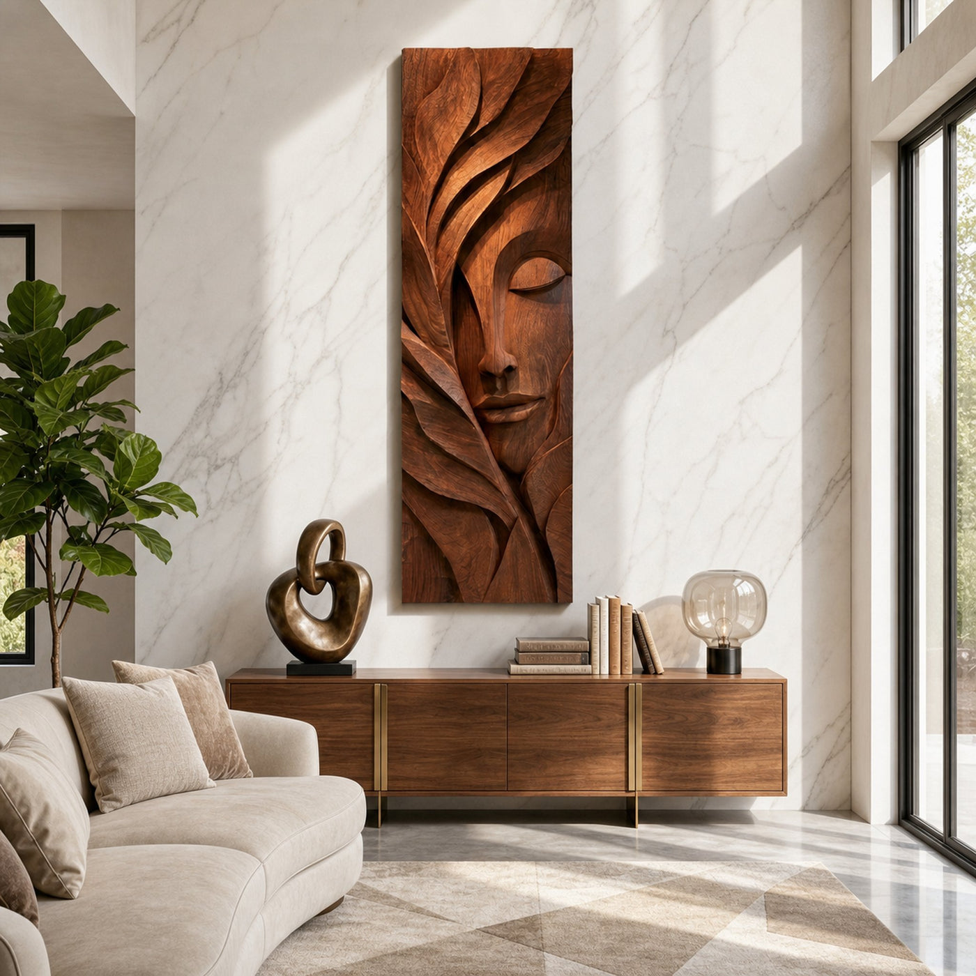 Modern Sculptural Wall Art For Entryway