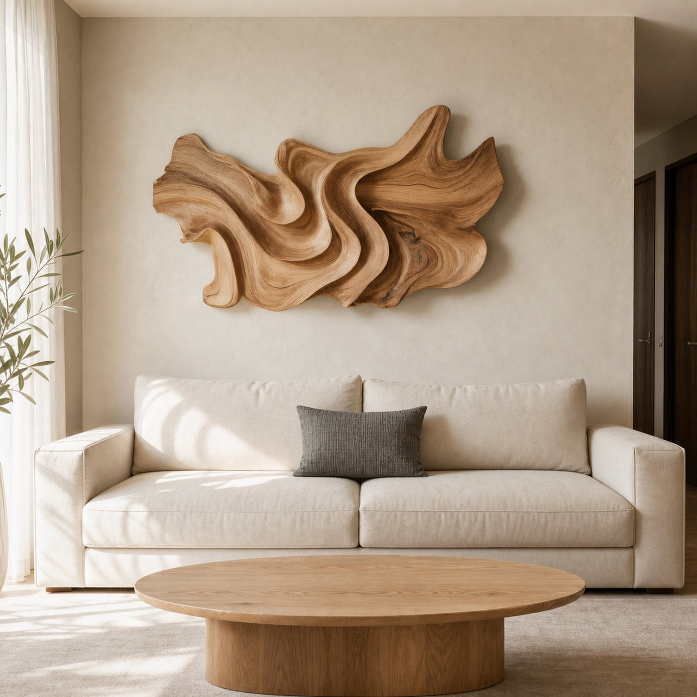 Modern Sculptural Wall Art With Abstract Design For Bedroom