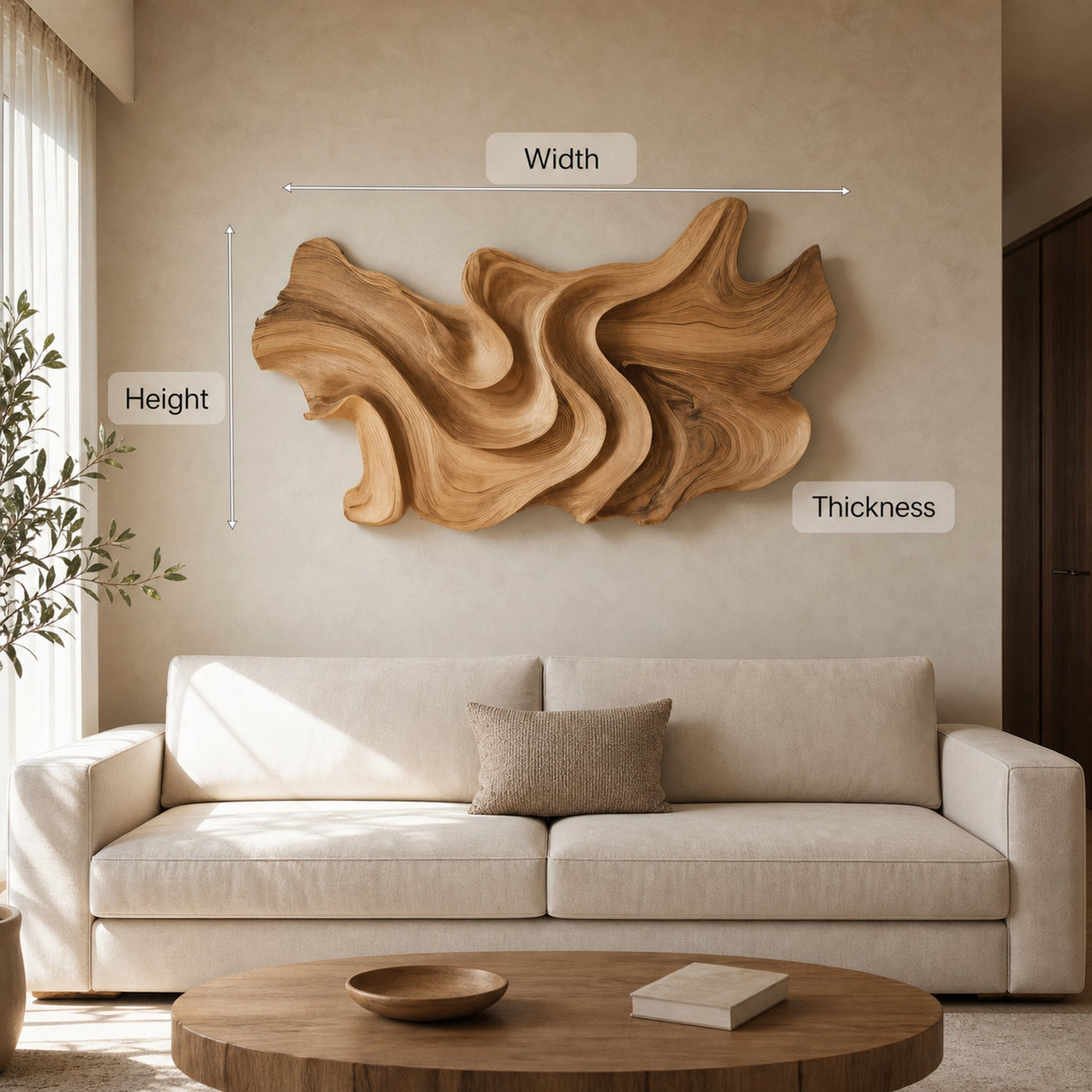 Modern Sculptural Wall Art With Abstract Design For Bedroom - product view 7