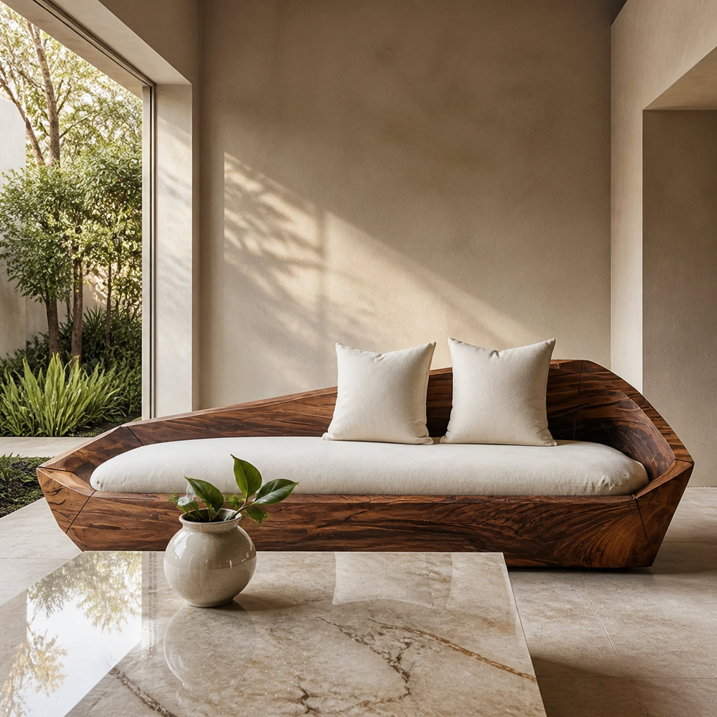 Modern Sculptural Wooden Sofa For Living Room Decoration - product view 6
