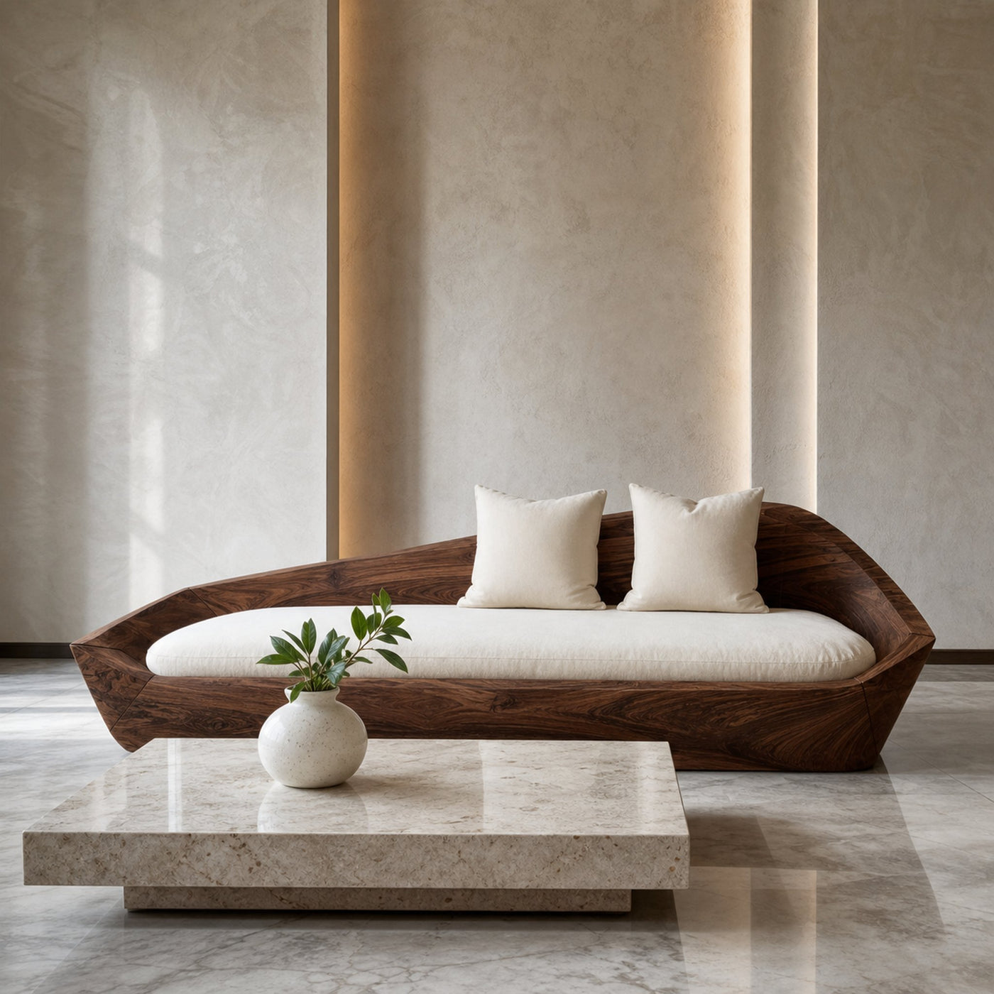 Modern Sculptural Wooden Sofa For Living Room Decoration - product view 7