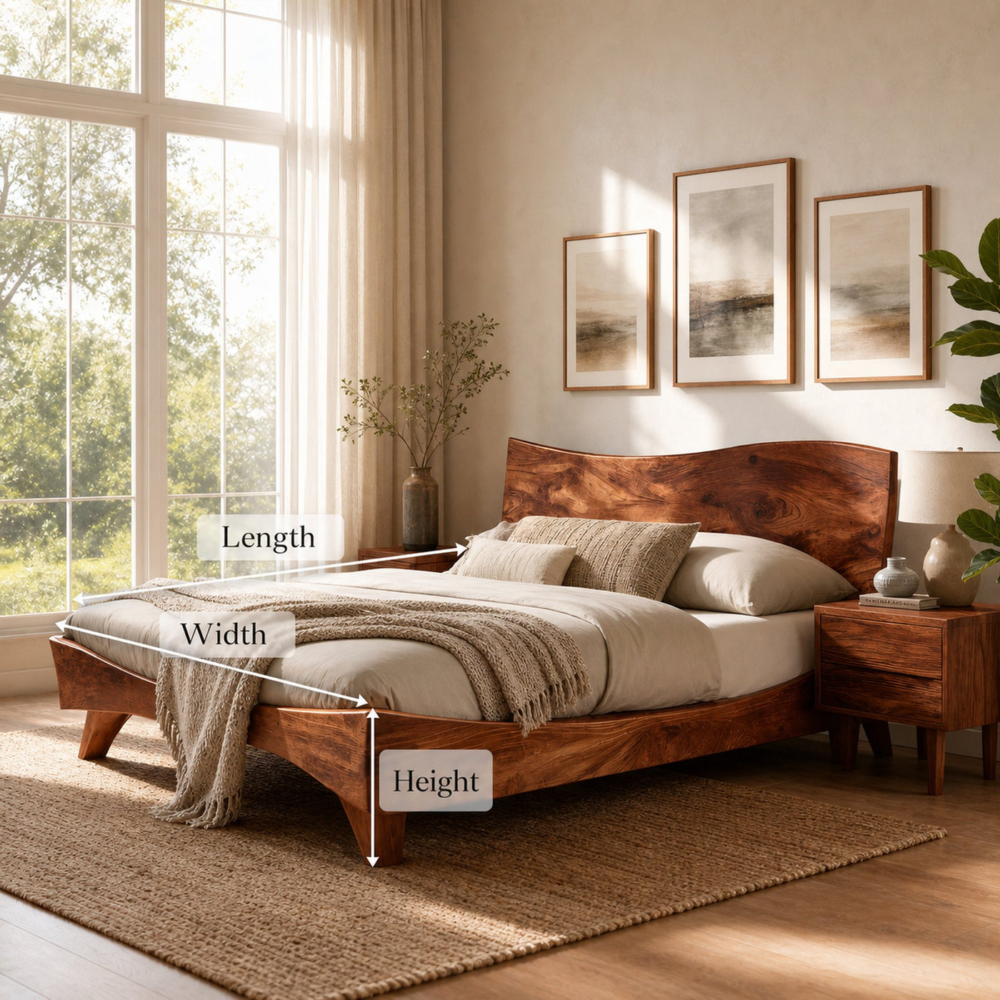 Modern Set Bed Frame And Headboard For Bedroom - product view 8
