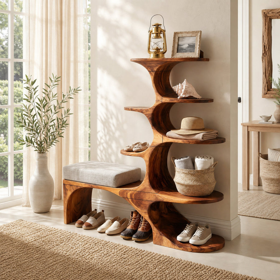 Modern Shoe Rack Bench For Entryway Lounge Living Corner