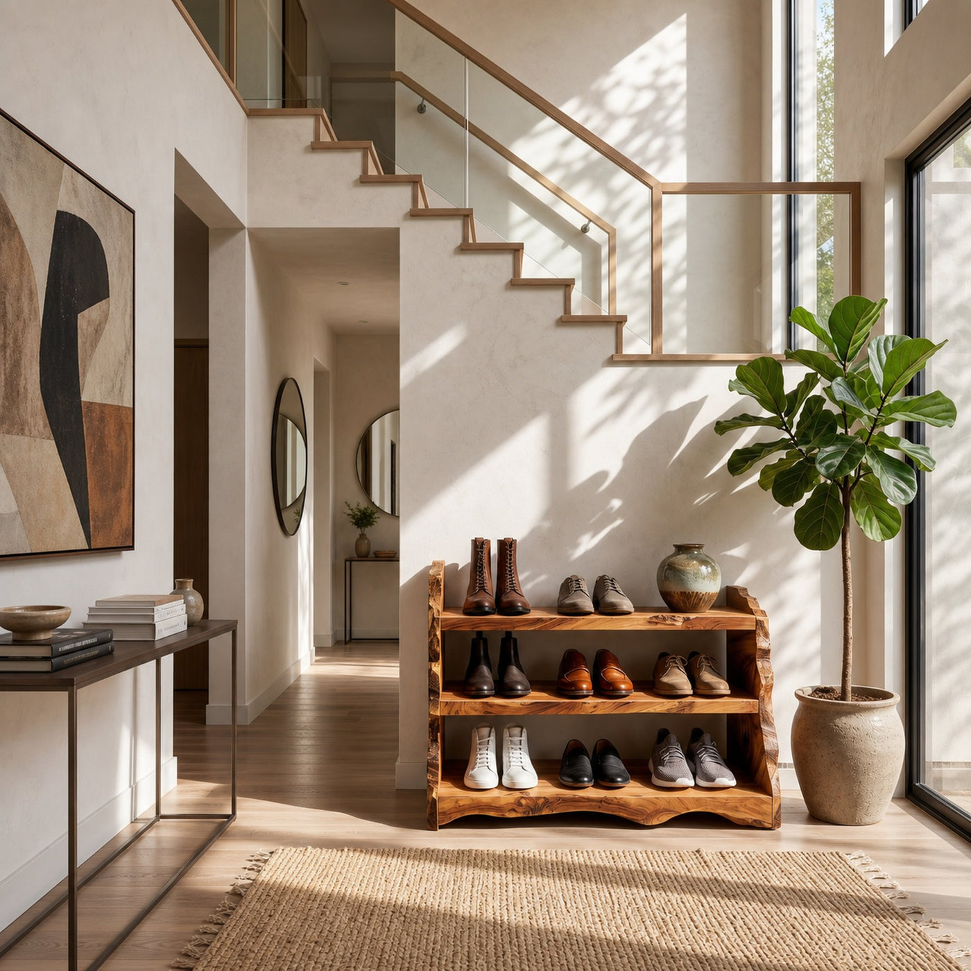 Modern Shoe Rack Bench For Entryway Lounge Living Corner - product view 6