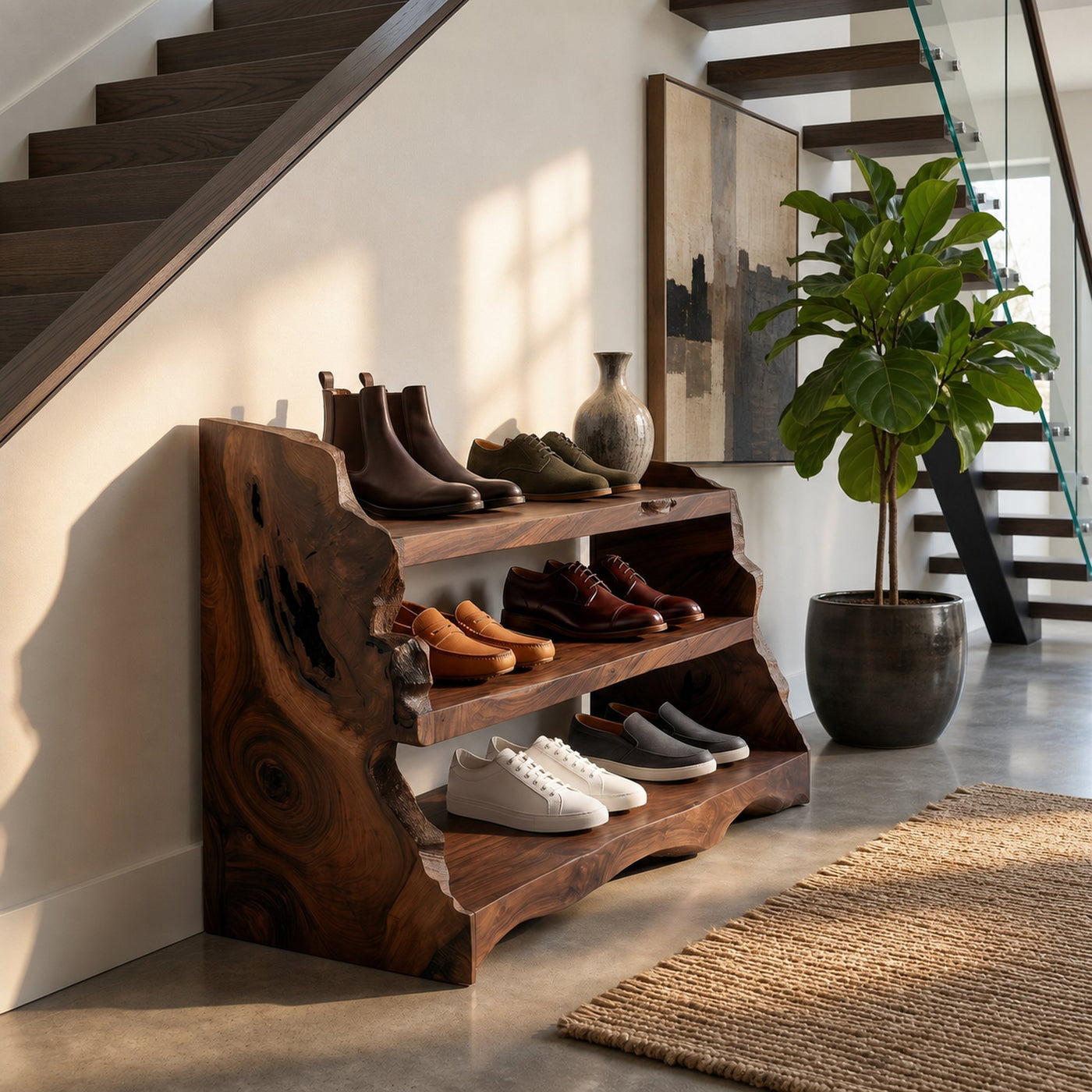 Modern Shoe Rack Bench For Entryway Lounge Living Corner - product view 7