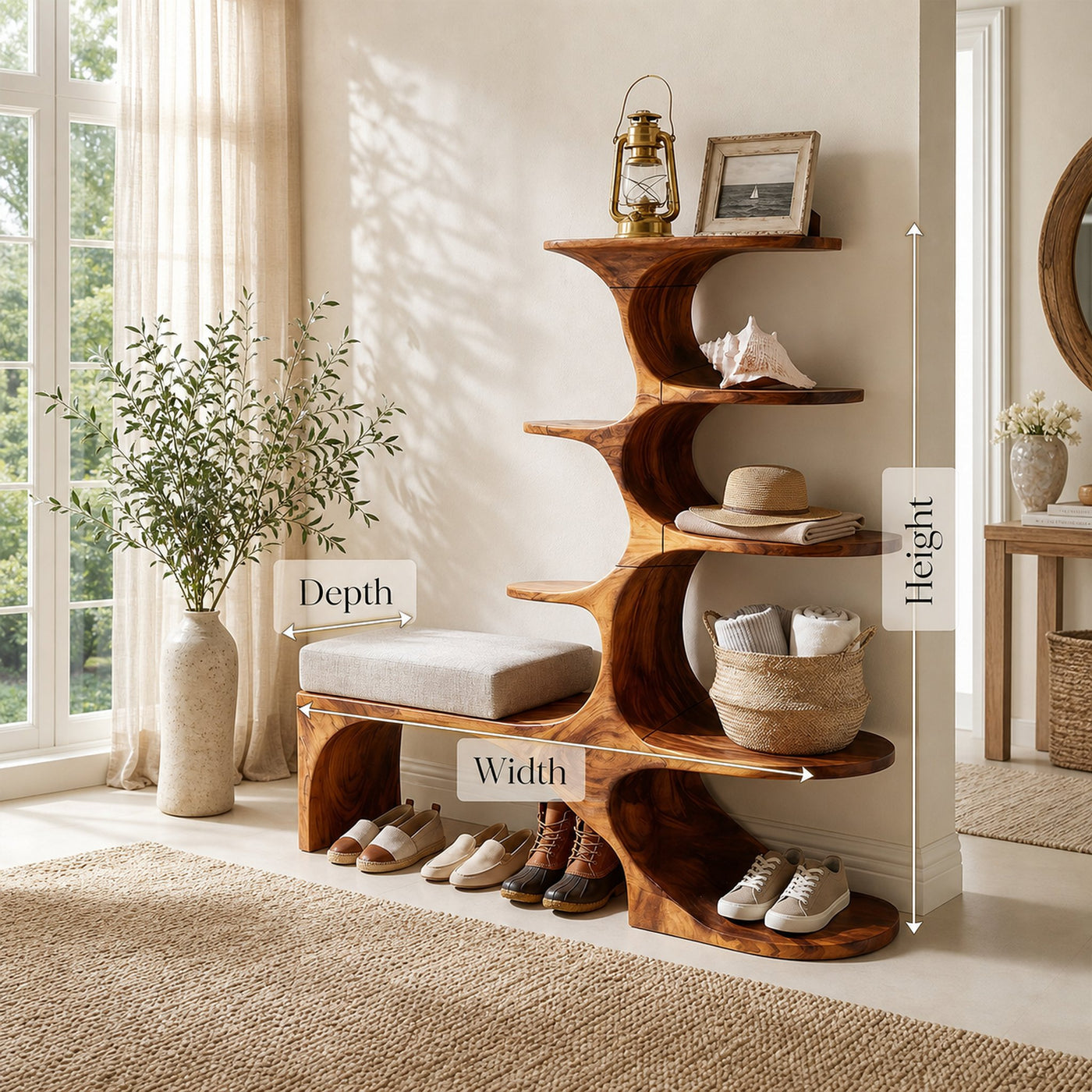 Modern Shoe Rack Bench For Entryway Lounge Living Corner - product view 8