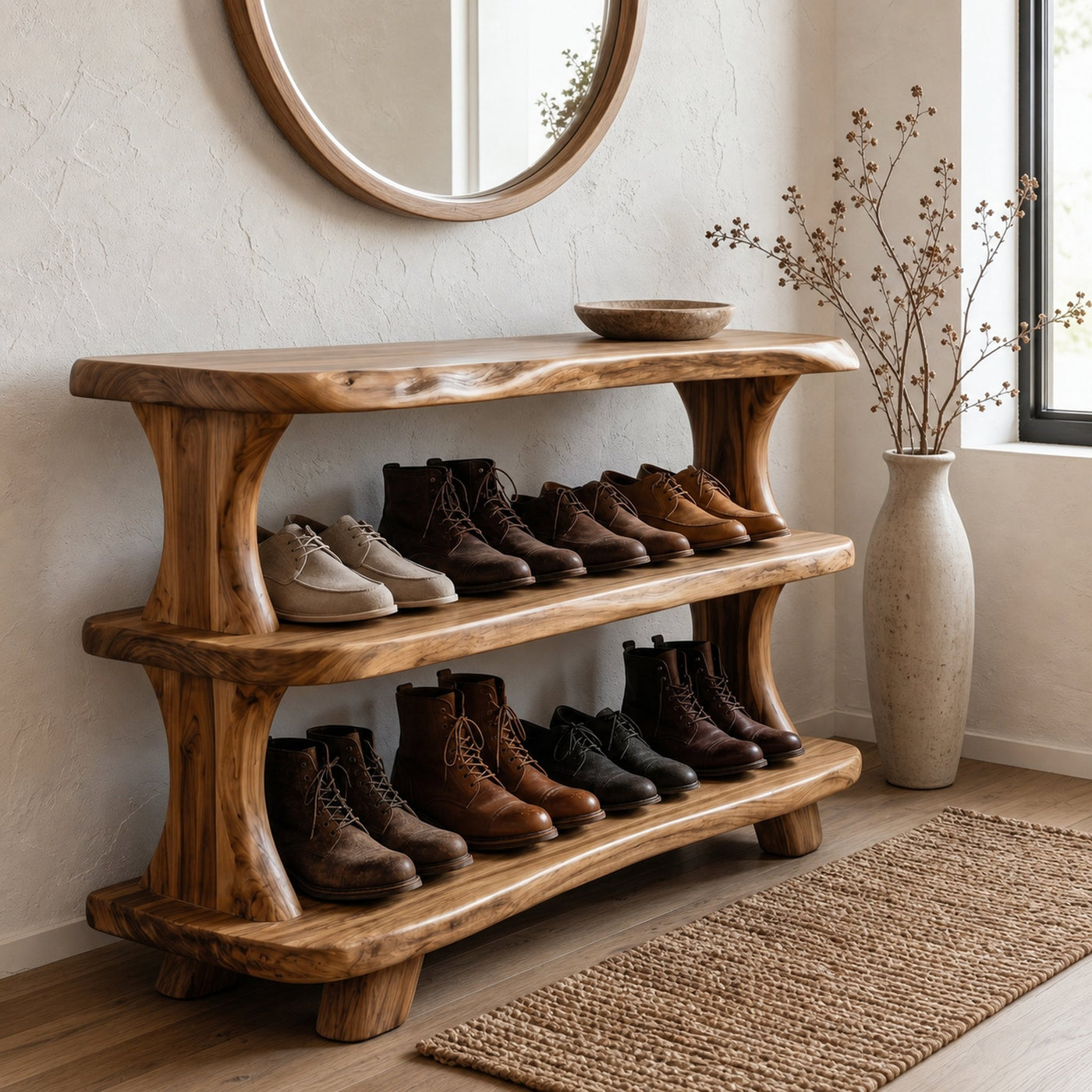 Modern Shoe Rack Sculptural Storage Design For Entryway - product view 6