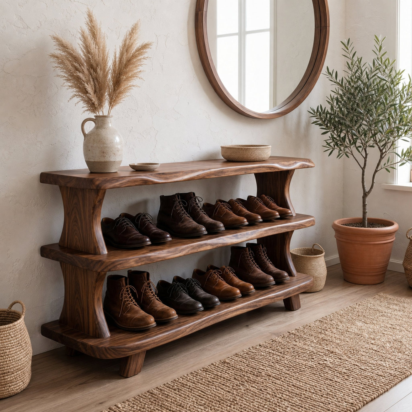 Modern Shoe Rack Sculptural Storage Design For Entryway - product view 7