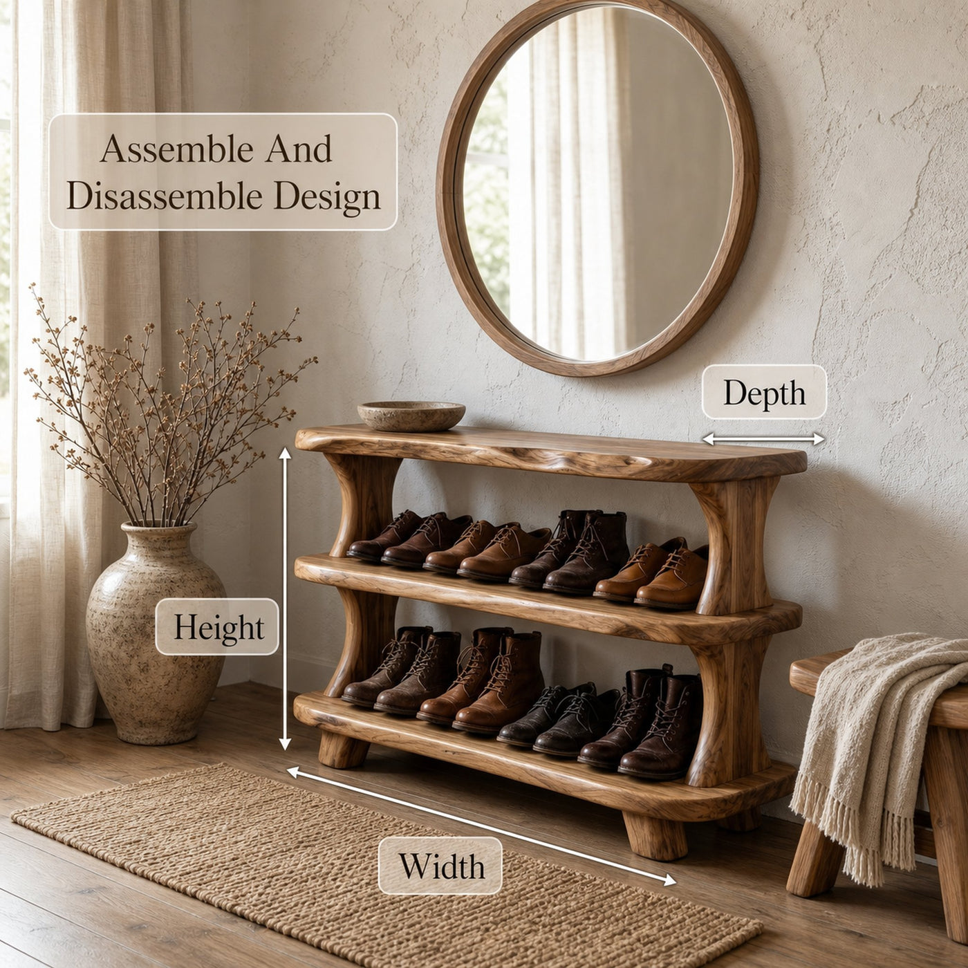 Modern Shoe Rack Sculptural Storage Design For Entryway - product view 8