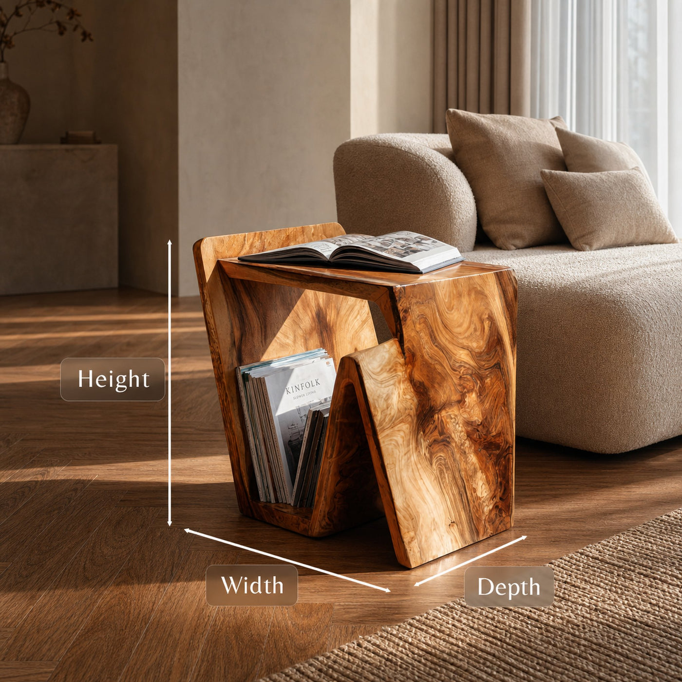 Modern Side Table Bookcase Design For Versatile Living Room - product view 6